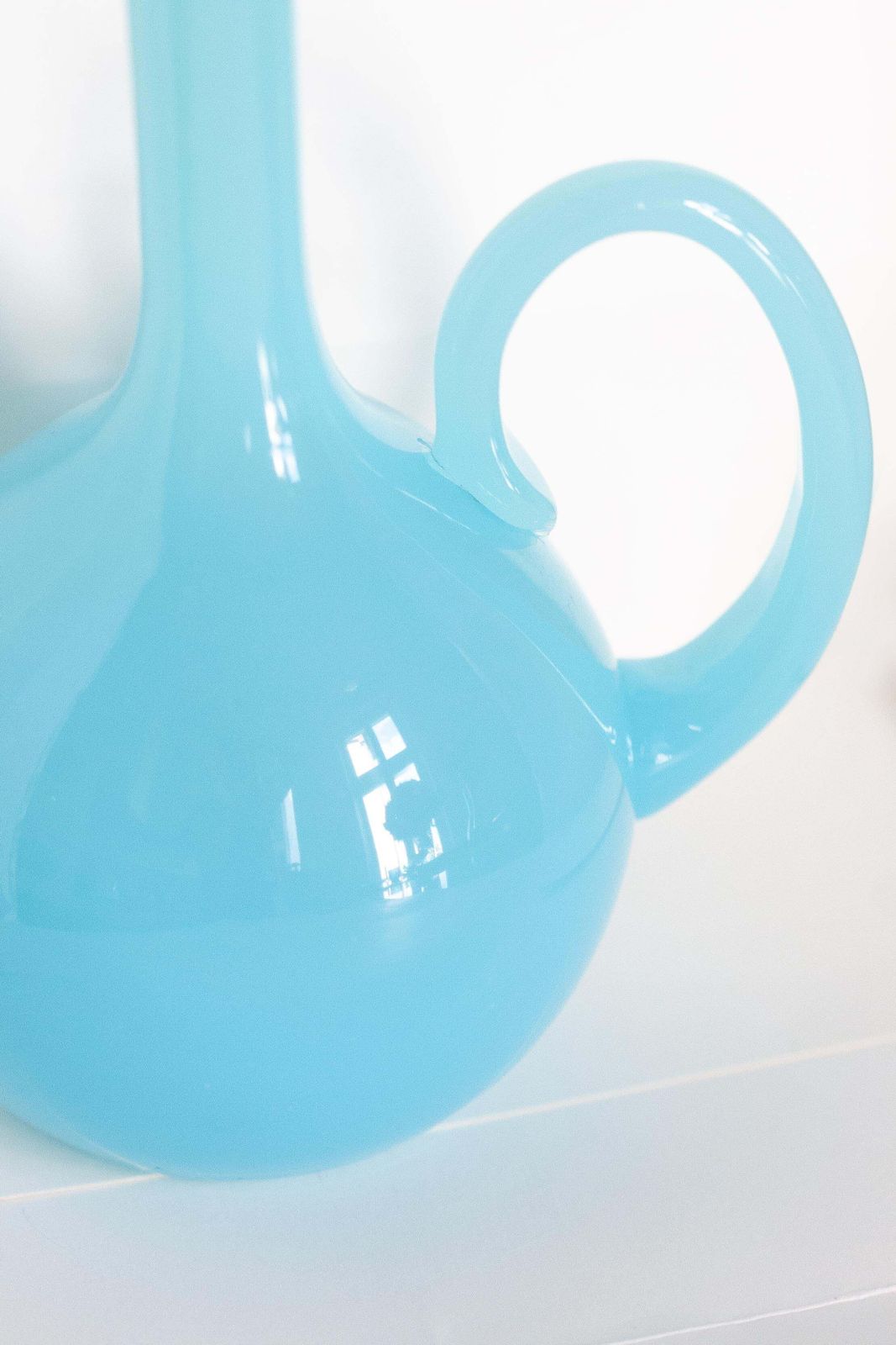 photo furniture Mid Century Blue Decorative Glass Vase, Europe, 1960s
