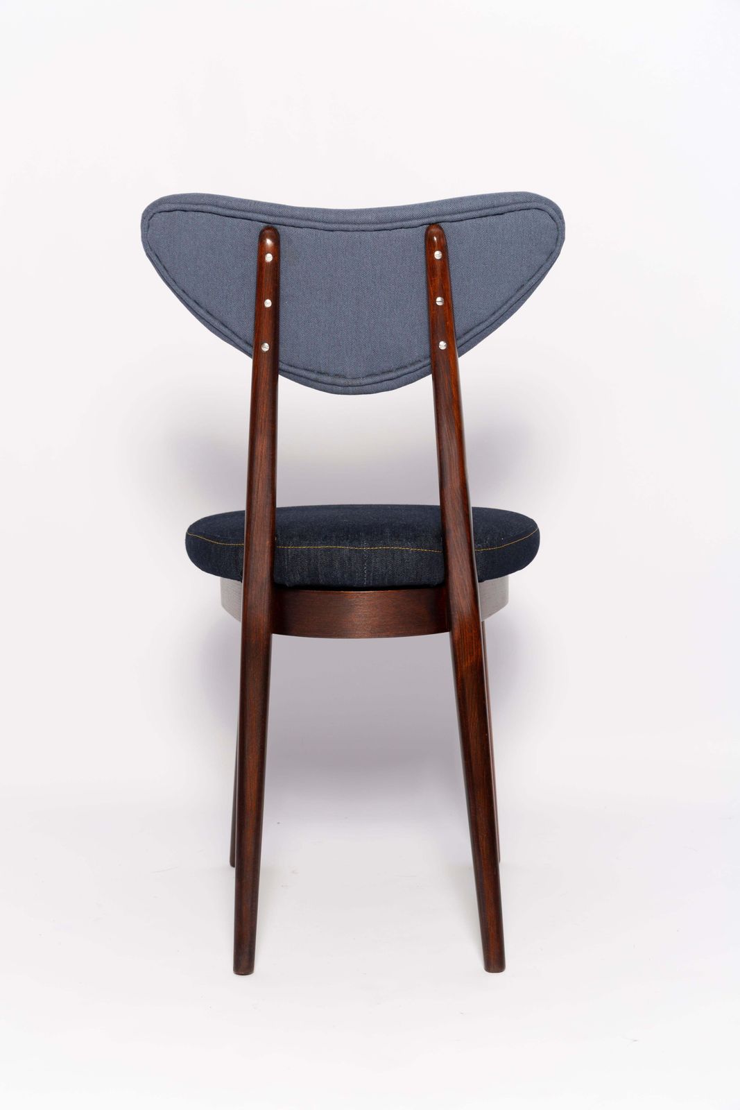 Midcentury Medium And Dark Blue Denim Heart Chair, Europe, 1960s photo vintage