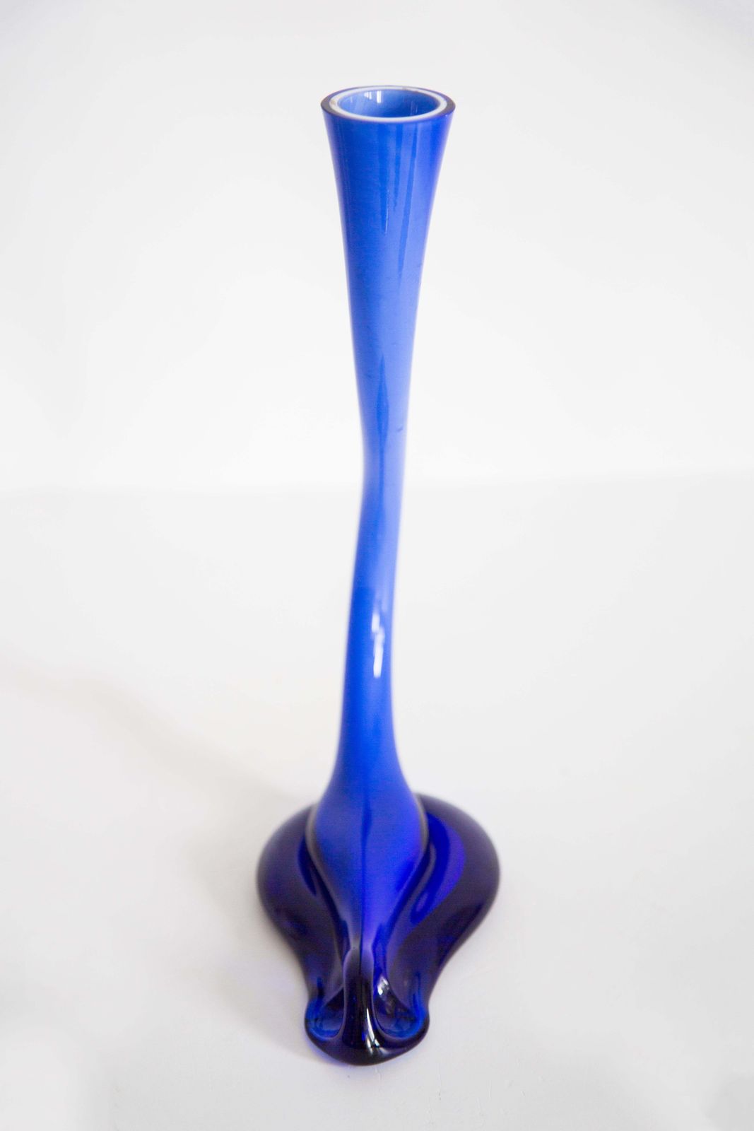 photo furniture Mid Century Blue Artistic Twisted Vase, Europe, 1960s