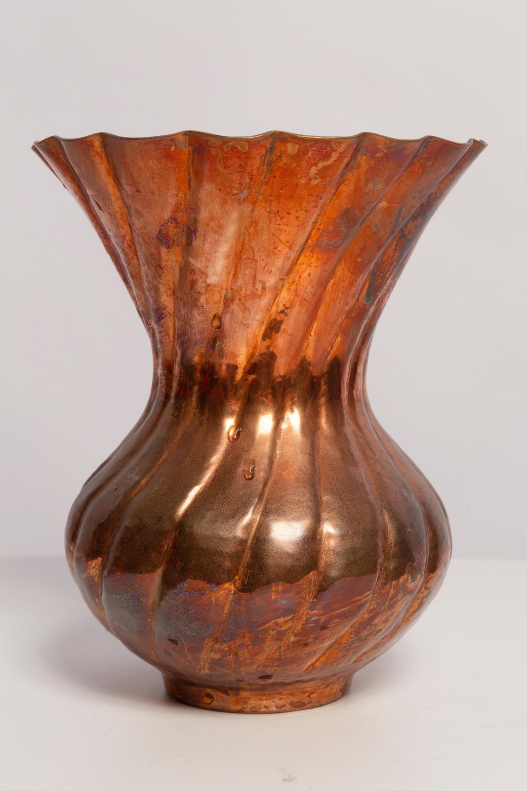 Mid Century Old Brass Vase, Italy, 1960s photo vintage
