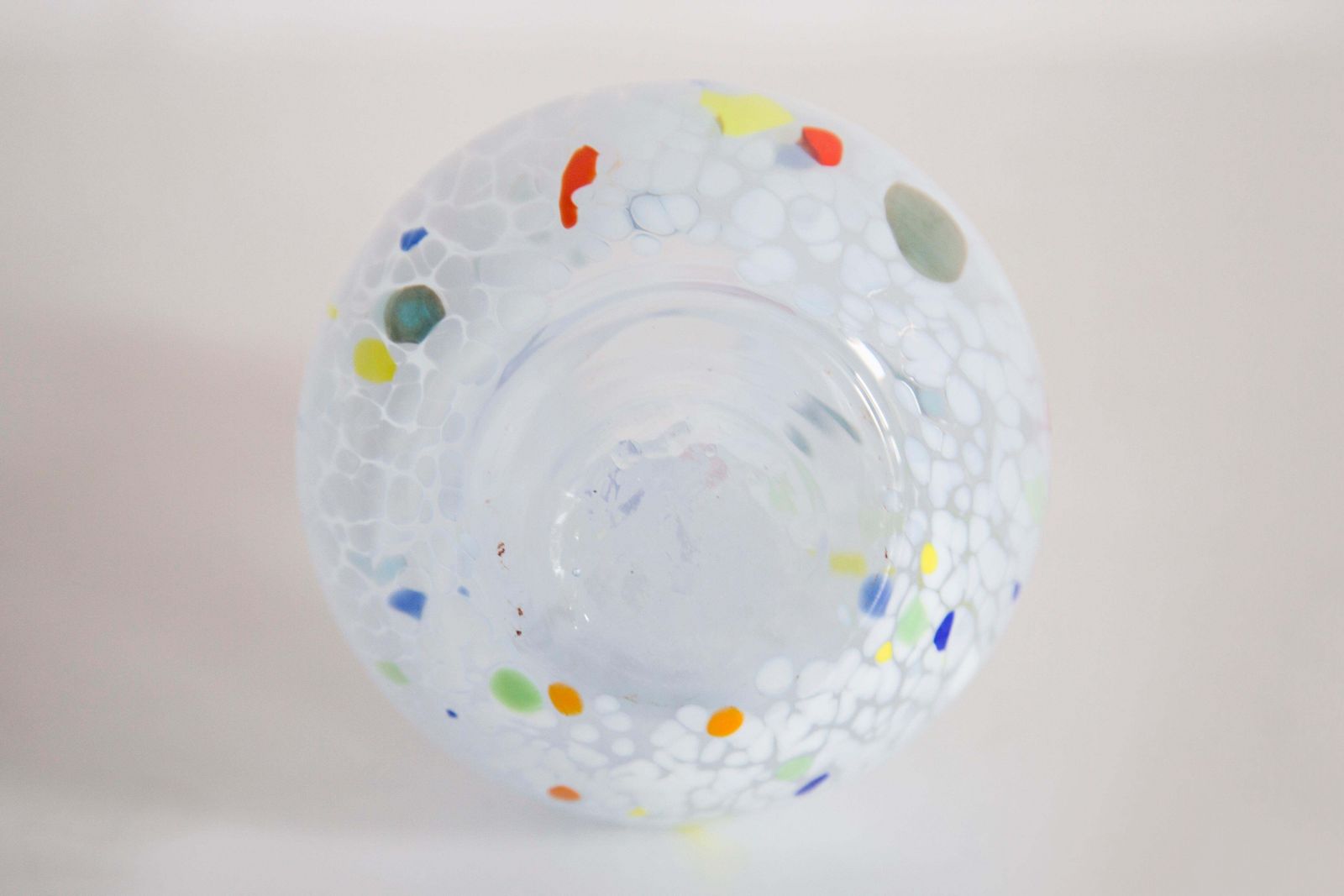 102.0 Mid Century Vintage White And Blue Murano Vase, Italy, 1960s photo