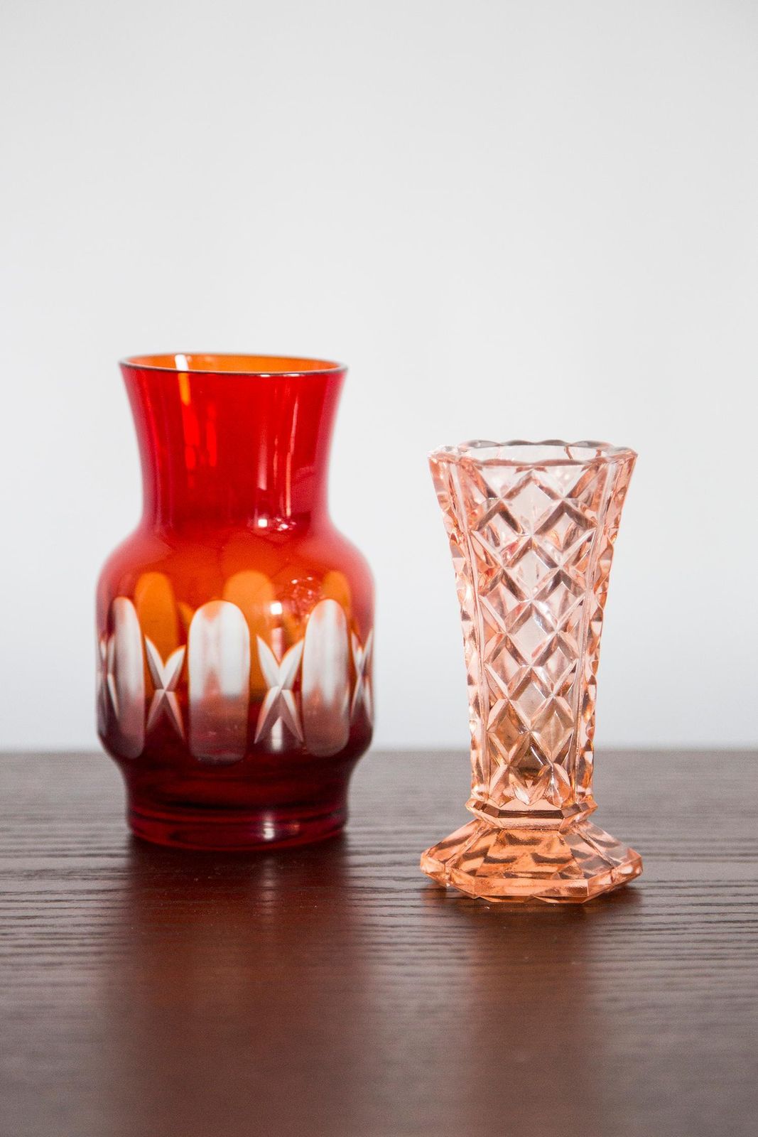 Mid Century Vintage Small Red Crystal Vase, 20th Century, Europe, 1960s photo for sale