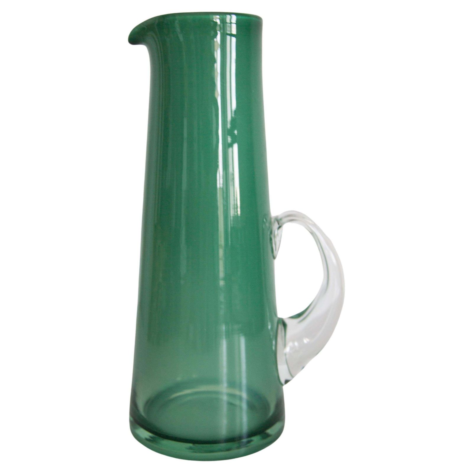 Mid Century Vintage Artistiek Glazen Grote Groene Vaas, Pot, Tarnowiec, Europa, Jaren 1970
