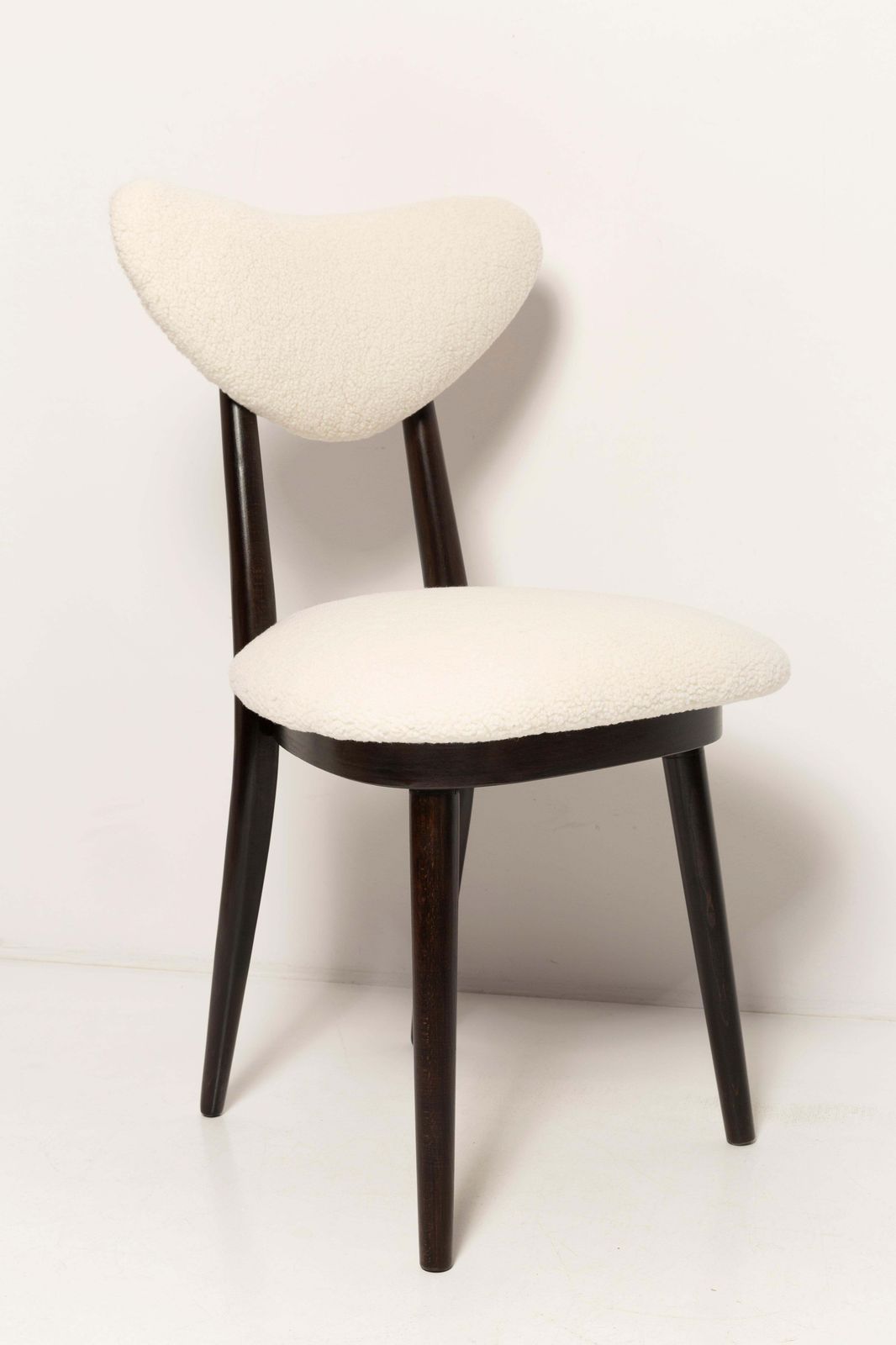Midcentury Light Bouclé Heart Chair, Europe, 1960s photo buy