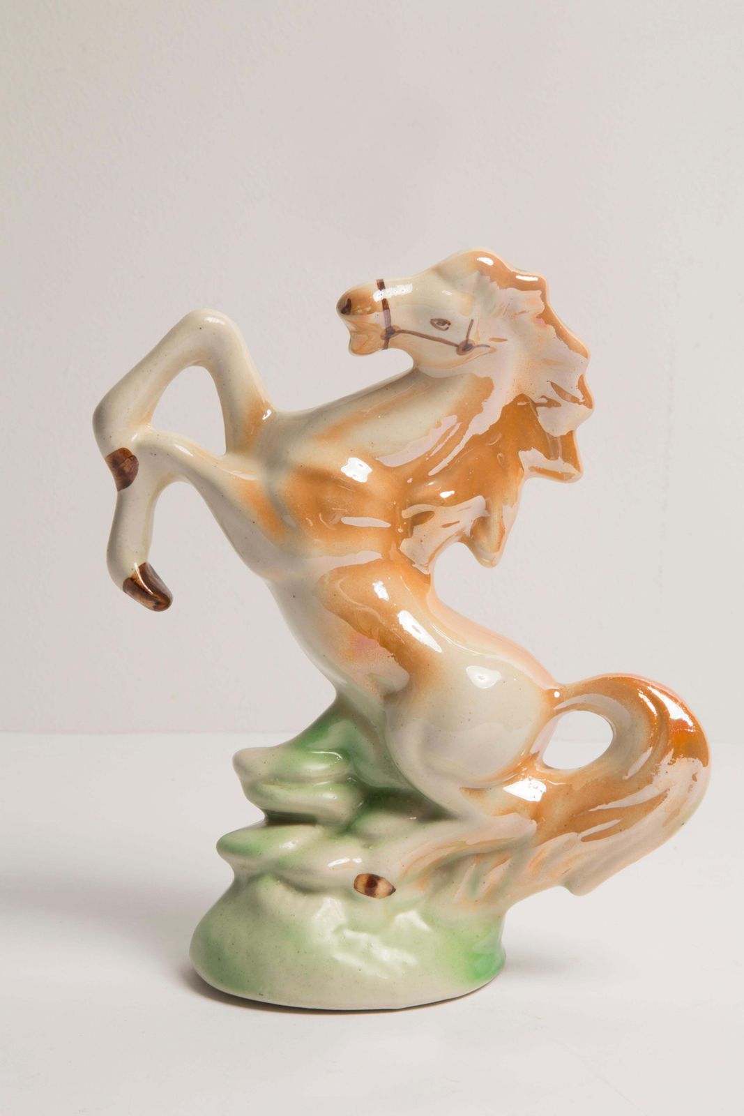 Midcentury Ceramic Porcelain Decorative Horse Sculpture, Europe, 1960s photo vinterior