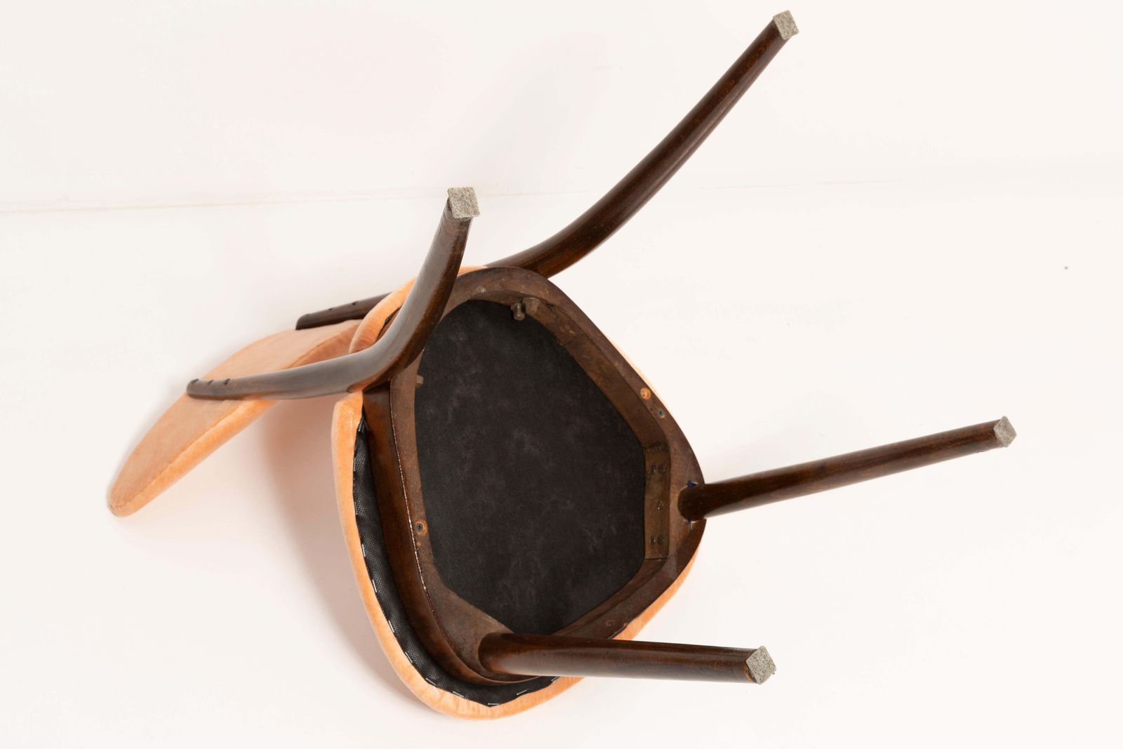 Furniture Vintage Orange Heart Cotton Velvet Chair, Europe, 1960s photo