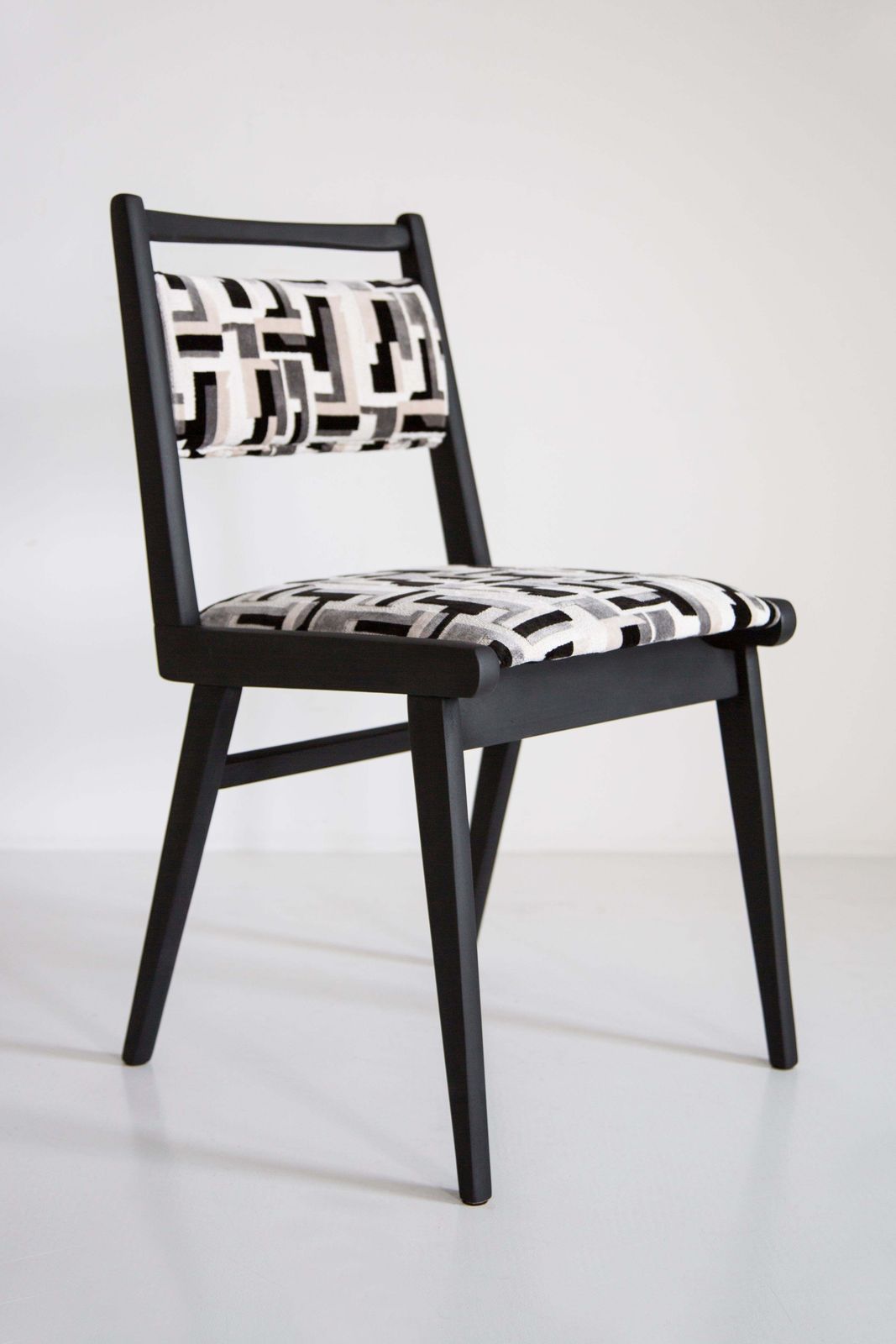 Mid Century Black And White Velvet Jar Chair, Poland, Europe, 1960s. photo furniture