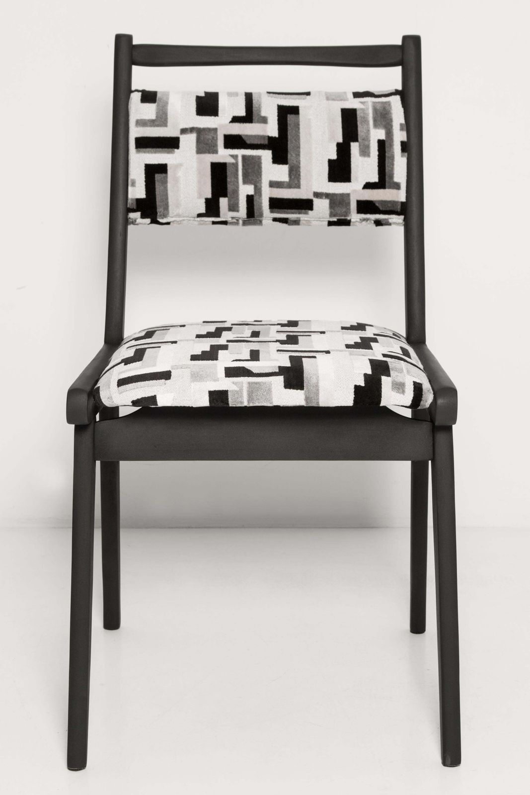 Mid Century Black And White Velvet Jar Chair, Poland, Europe, 1960s. photo vintage