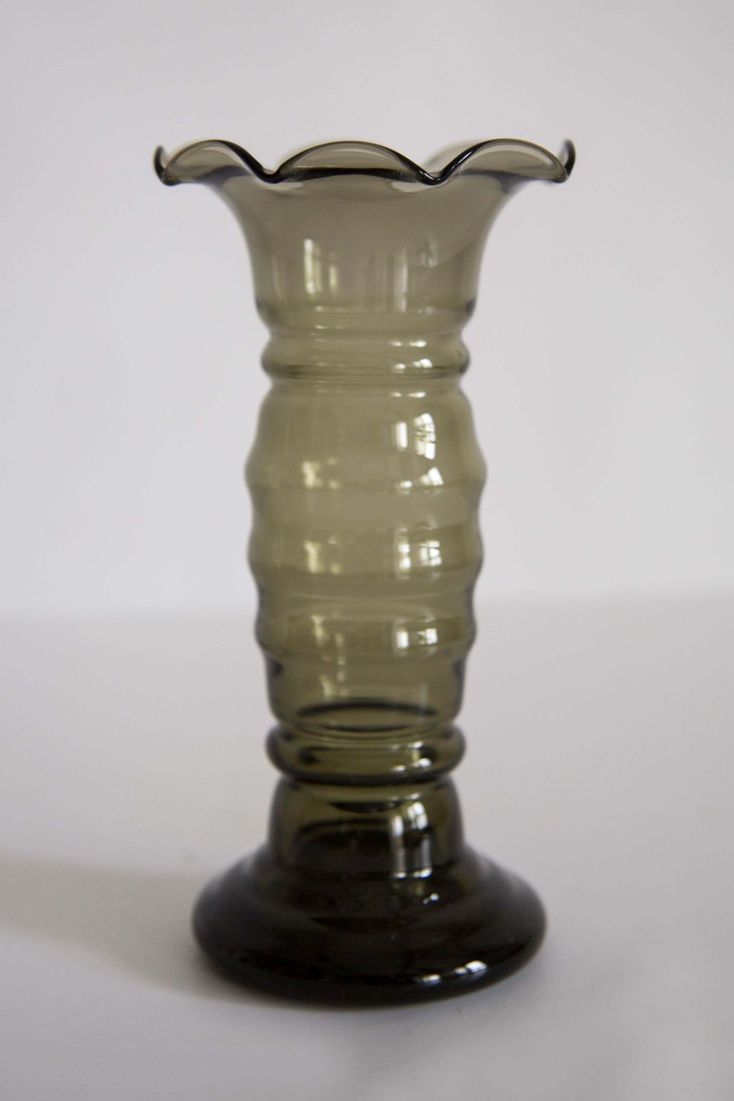 Mid Century Green Vase With Frill, Europe, 1960s photo for sale