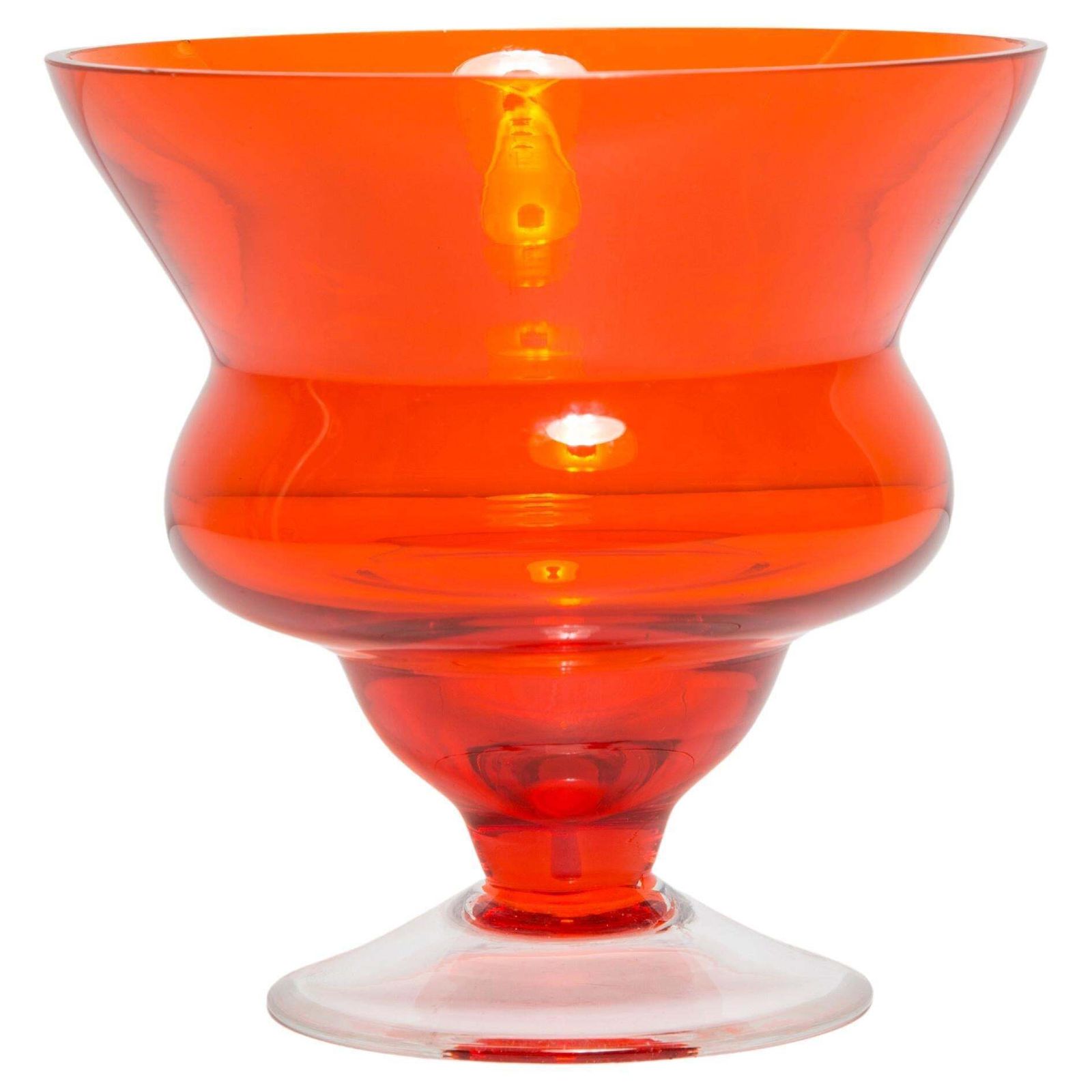 Mid Century Vintage Artistiek Glazen Oranje Vaas, Tarnowiec, Europa, Jaren 1970
