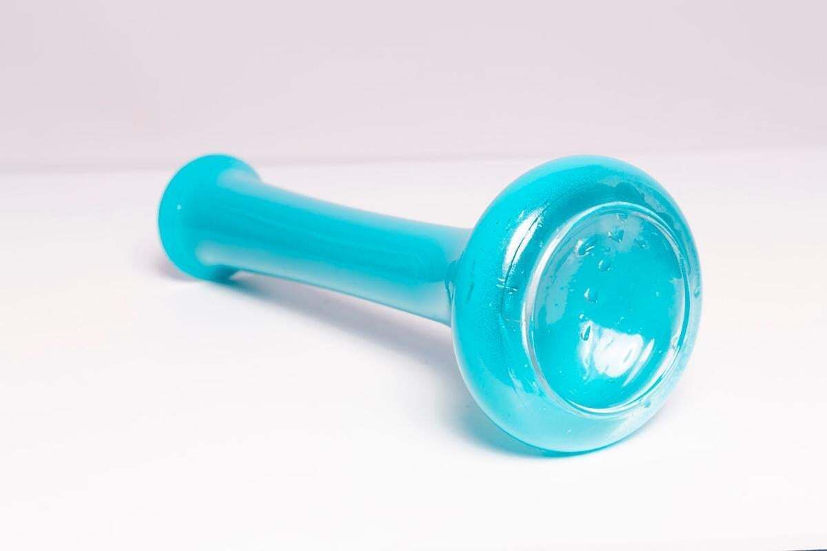 photo furniture Mid Century Vintage Blue Glass Vase, Europe, 1960s