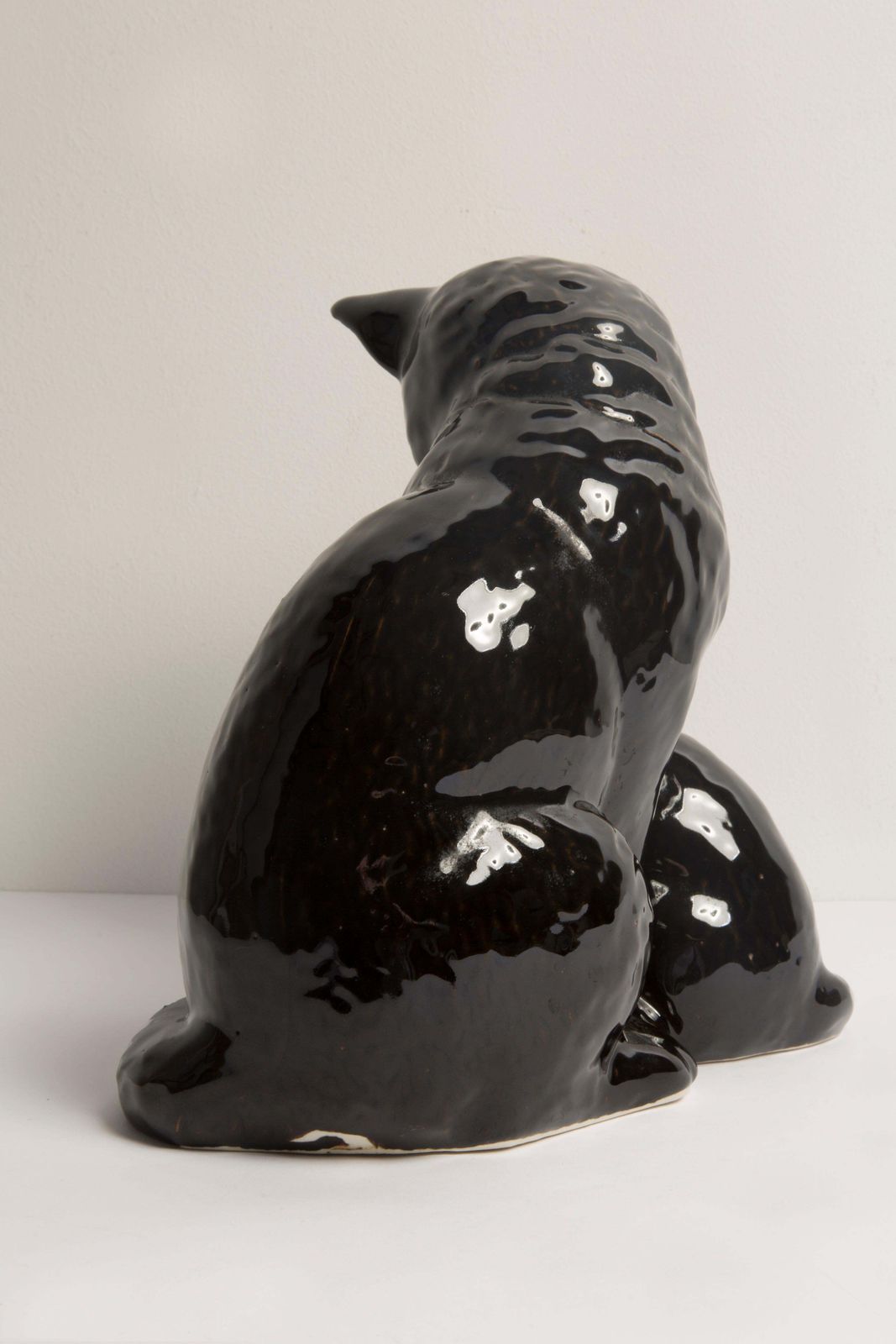 photo furniture Midcentury Medium Black Cats Ceramic Sculpture, Portugal, 1960s