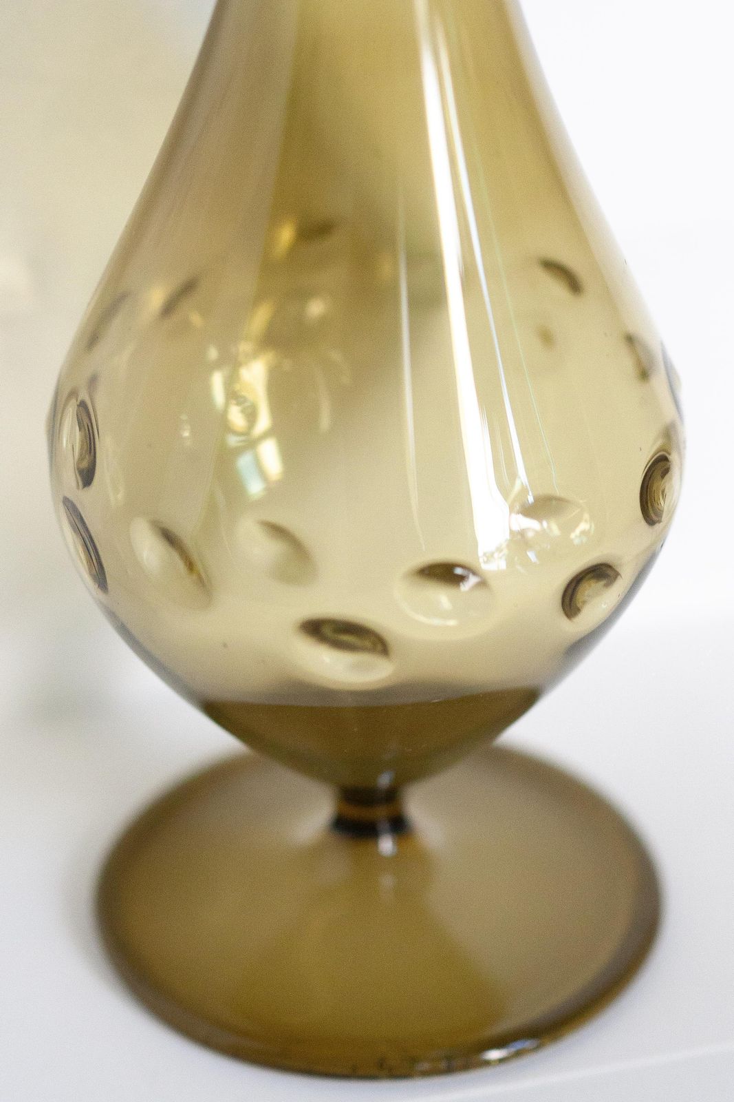 Mid Century Small Beige Brown Decorative Glass Vase, Europe, 1960s photo buy