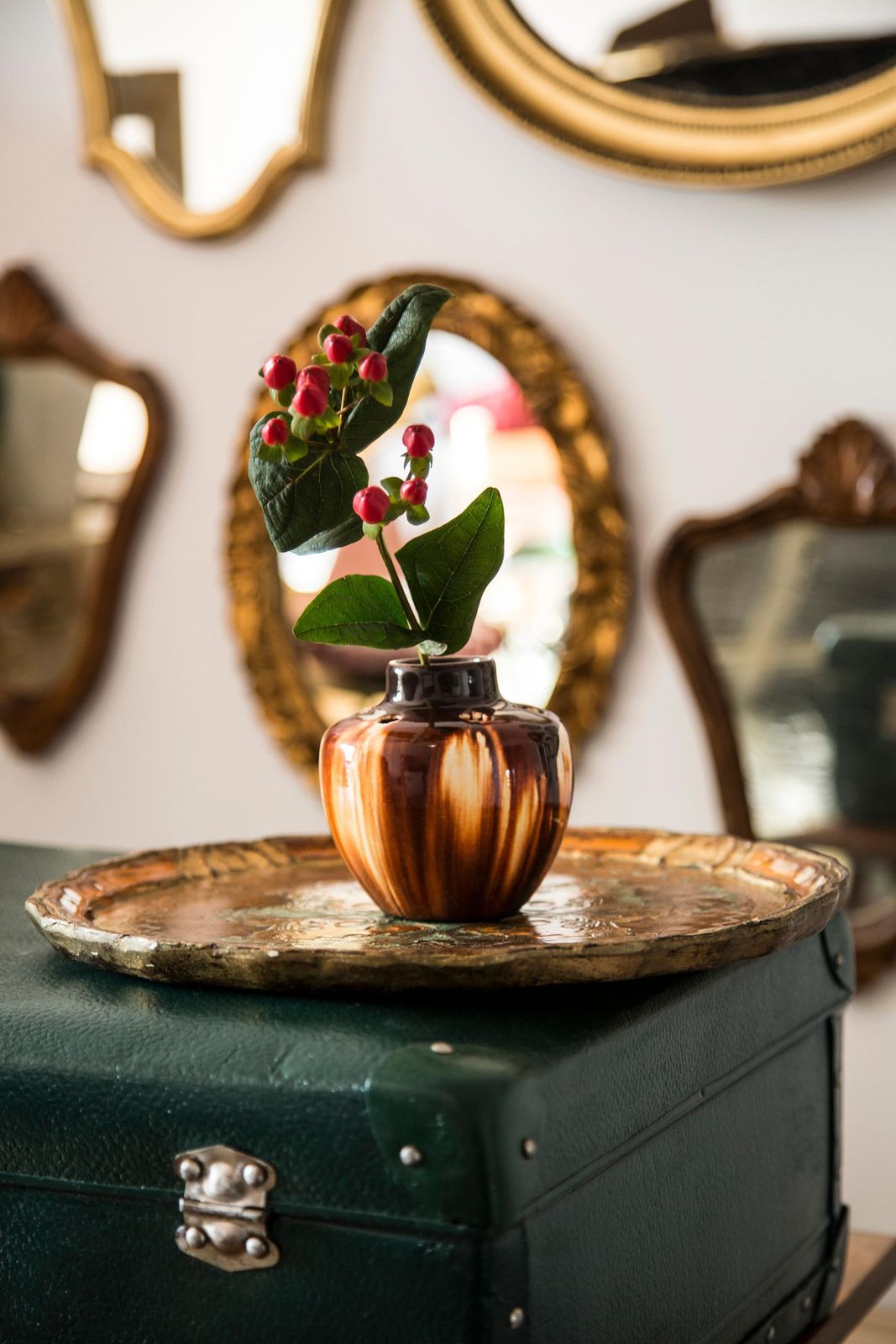Midcentury Vintage Brown Small Ikebana Vase, Europe, 1960s photo for sale