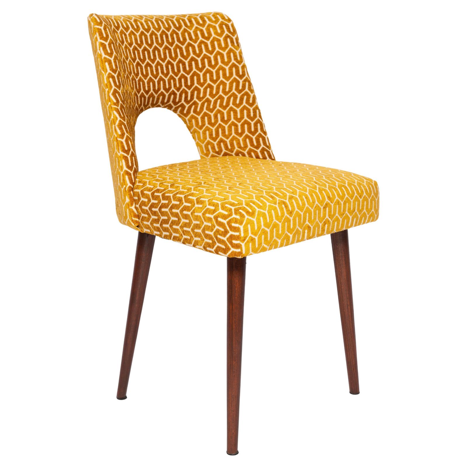 Mid Century Yellow Mustard 'Shell' Chair, Europe, 1960s