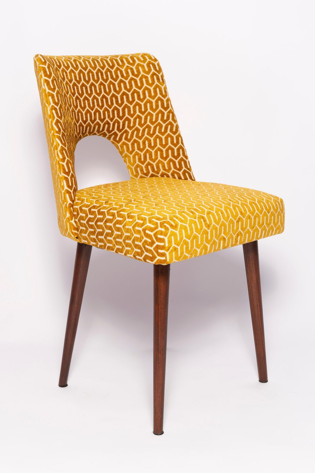 Mid Century Yellow Mustard 'Shell' Chair, Europe, 1960s photo furniture