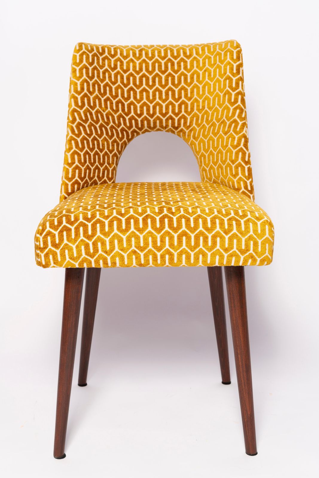 photo furniture Mid Century Yellow Mustard 'Shell' Chair, Europe, 1960s