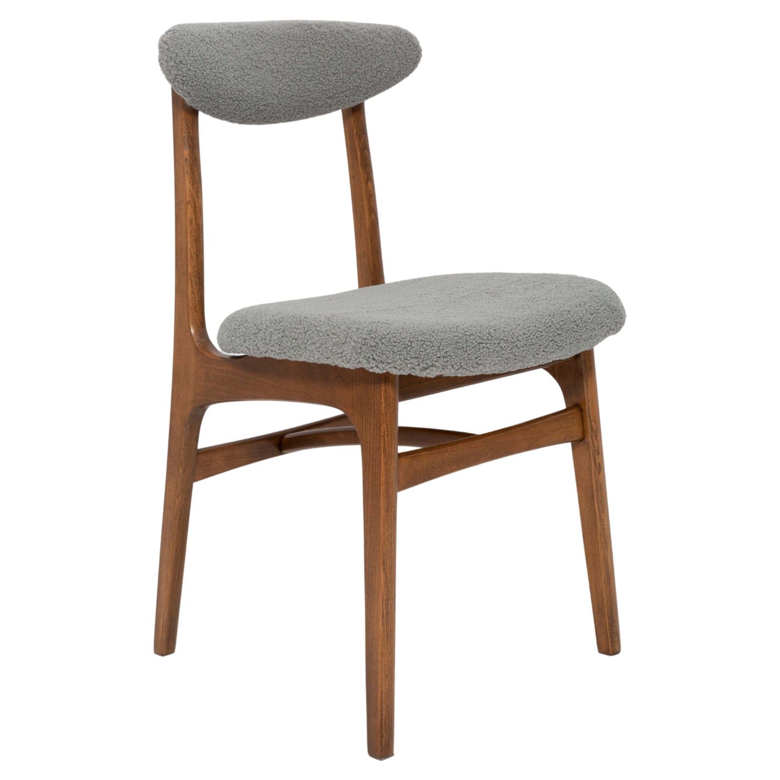 Mid Century Gray Boucle Chair Designed By Rajmund Halas, Poland, 1960s