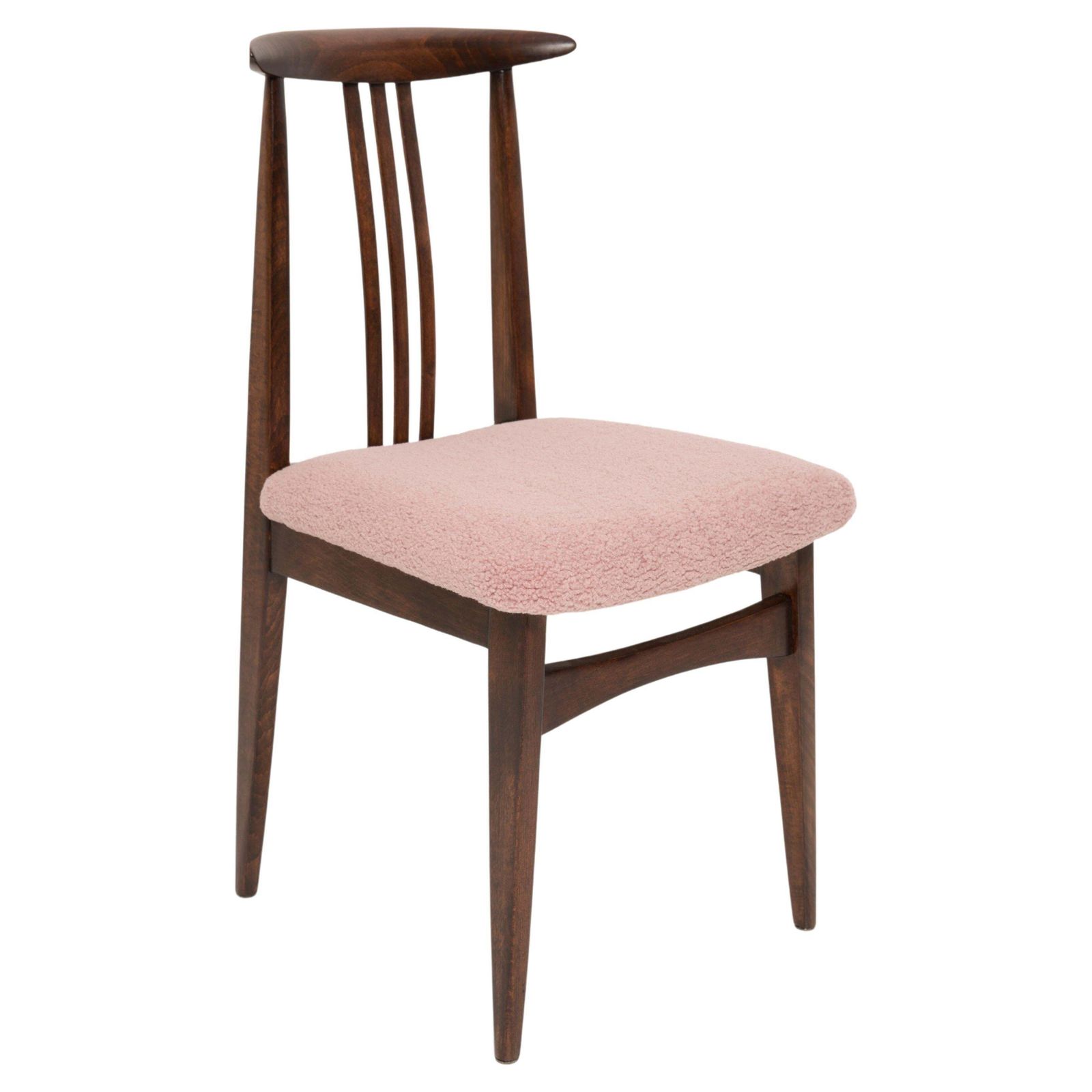 Mid Century Modern Pink Boucle Chair, Designed By M. Zielinski, Europe, 1960s