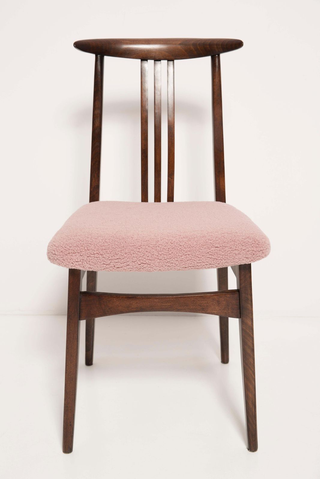 Mid Century Modern Pink Boucle Chair, Designed By M. Zielinski, Europe, 1960s photo Furniture
