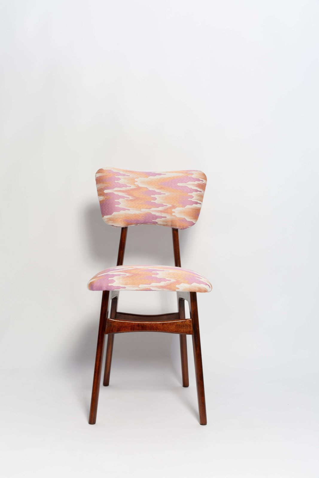 Mid Century Butterfly Chair, Pink Fandango Jacquard, Donker Hout, Europa, Jaren 1960 photo Meubels