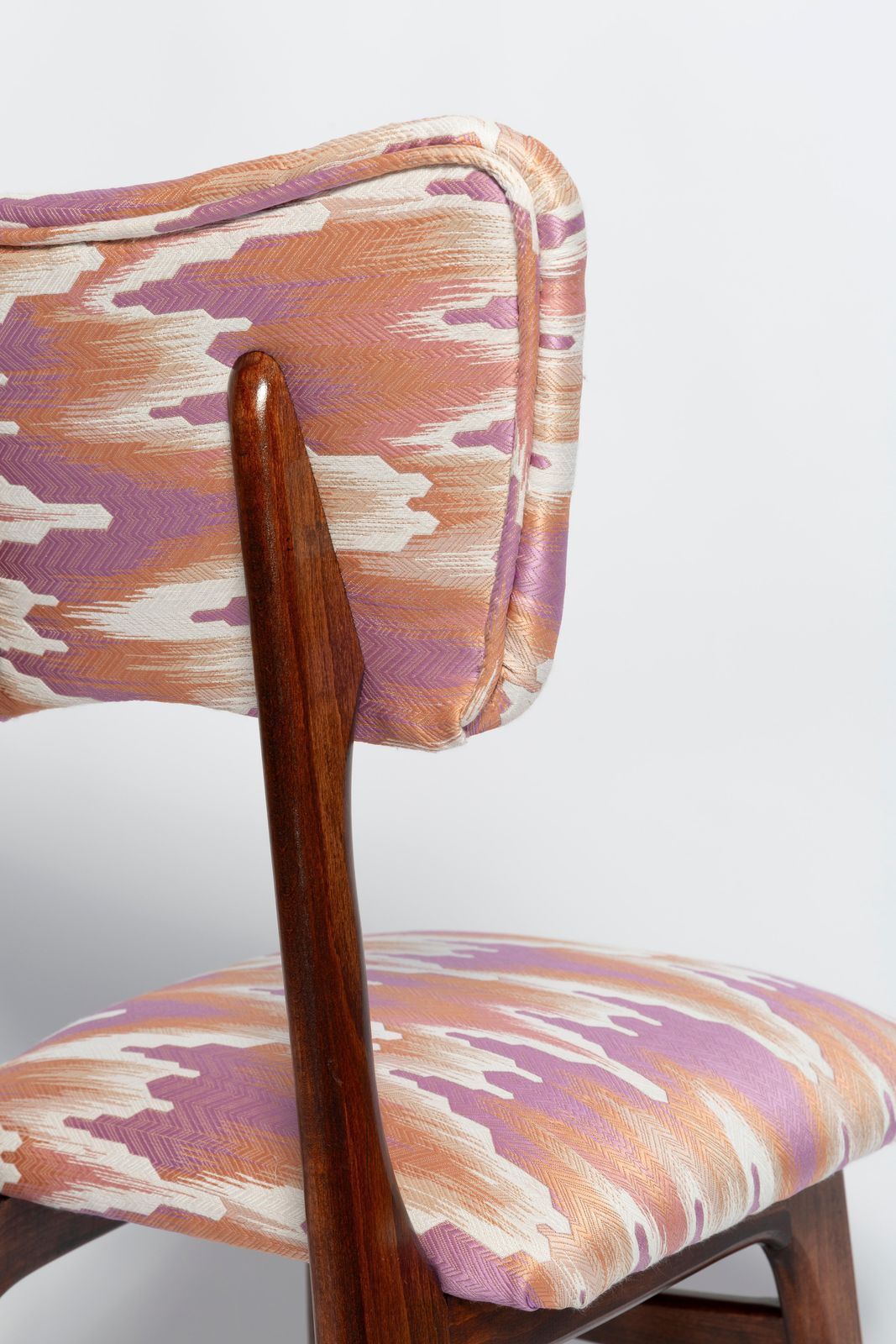 Mid Century Butterfly Chair, Pink Fandango Jacquard, Donker Hout, Europa, Jaren 1960 photo vintage