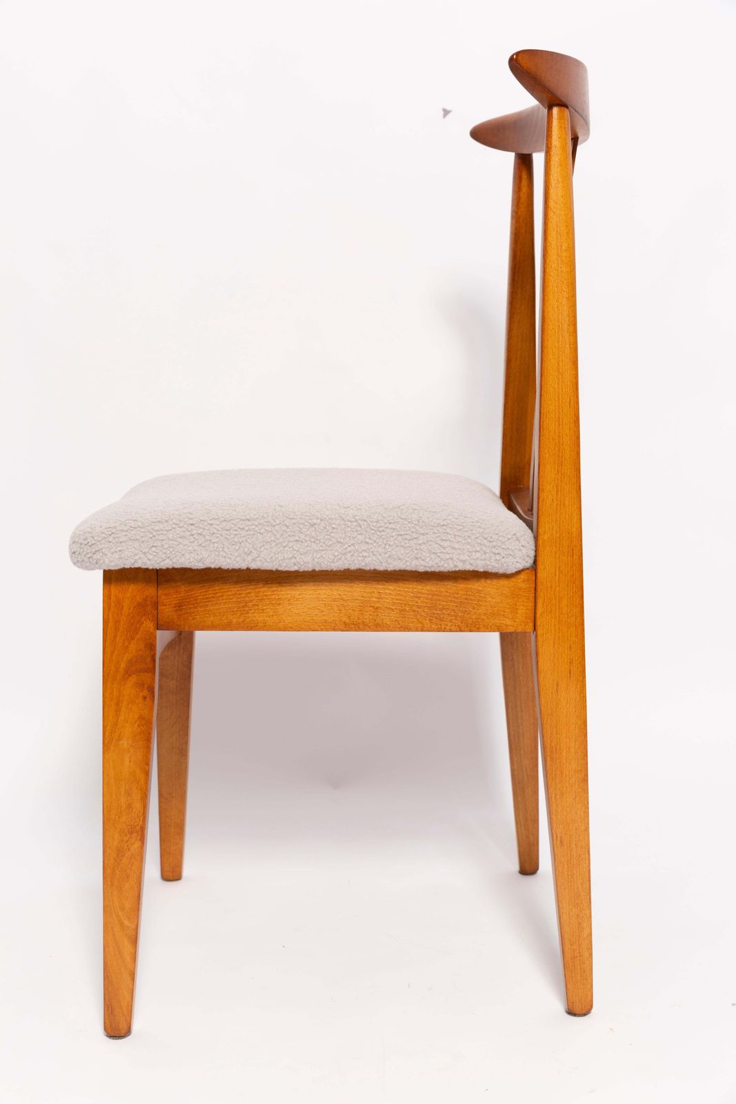 Mid Century Linen Boucle Chair, Designed By M. Zielinski, Europe, 1960s photo vintage
