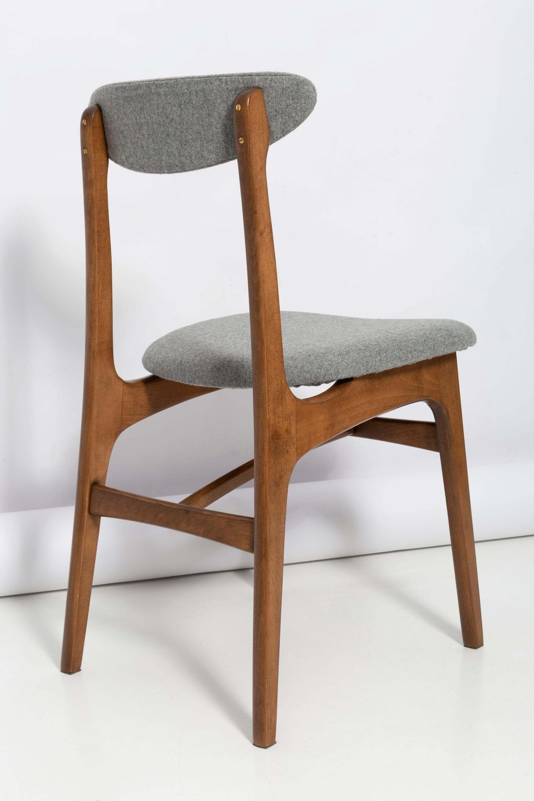 Mid Century Gray Wool Chair Designed By Rajmund Halas, Poland, 1960s photo vintage
