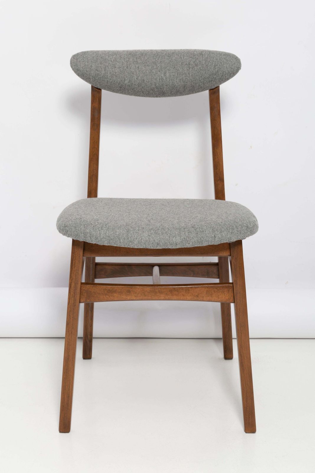 510.0 Mid Century Gray Wool Chair Designed By Rajmund Halas, Poland, 1960s photo