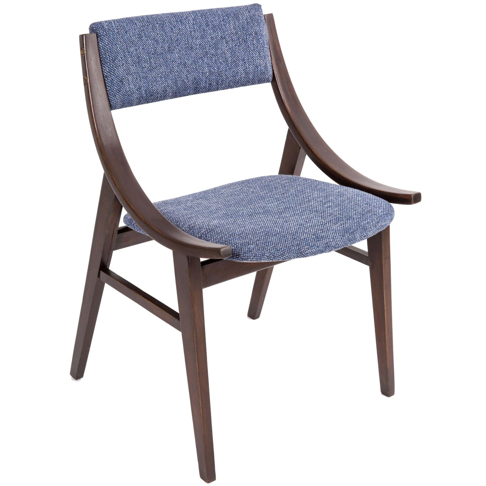 Blauwe "Jupmer" Stoel, Silesian Furniture Factory, Polen, Jaren 1960