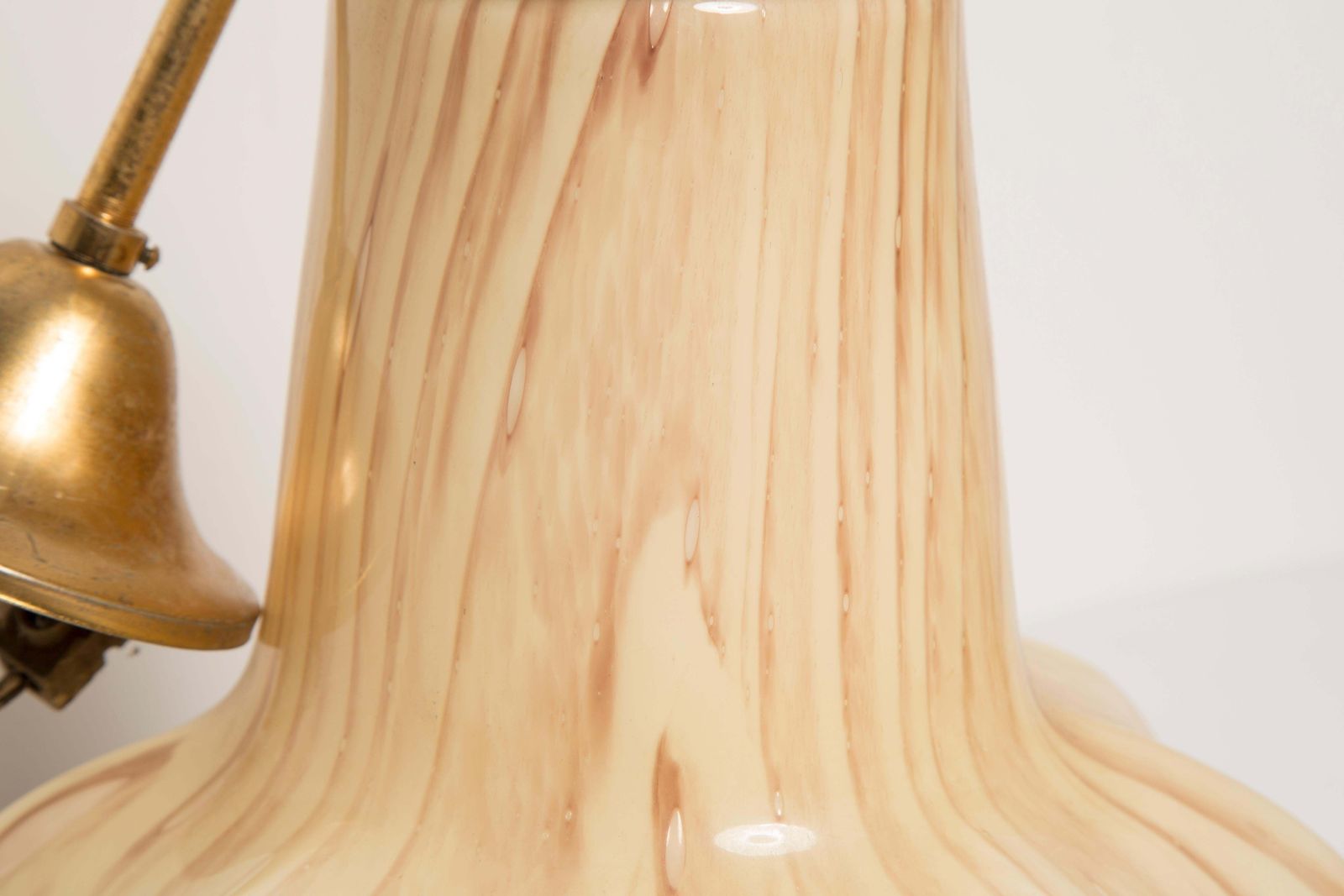 Mid Century, Hollywood Regency Beige Ceramic And Gold Ceiling Lamp, Italy, 1960s photo Lighting