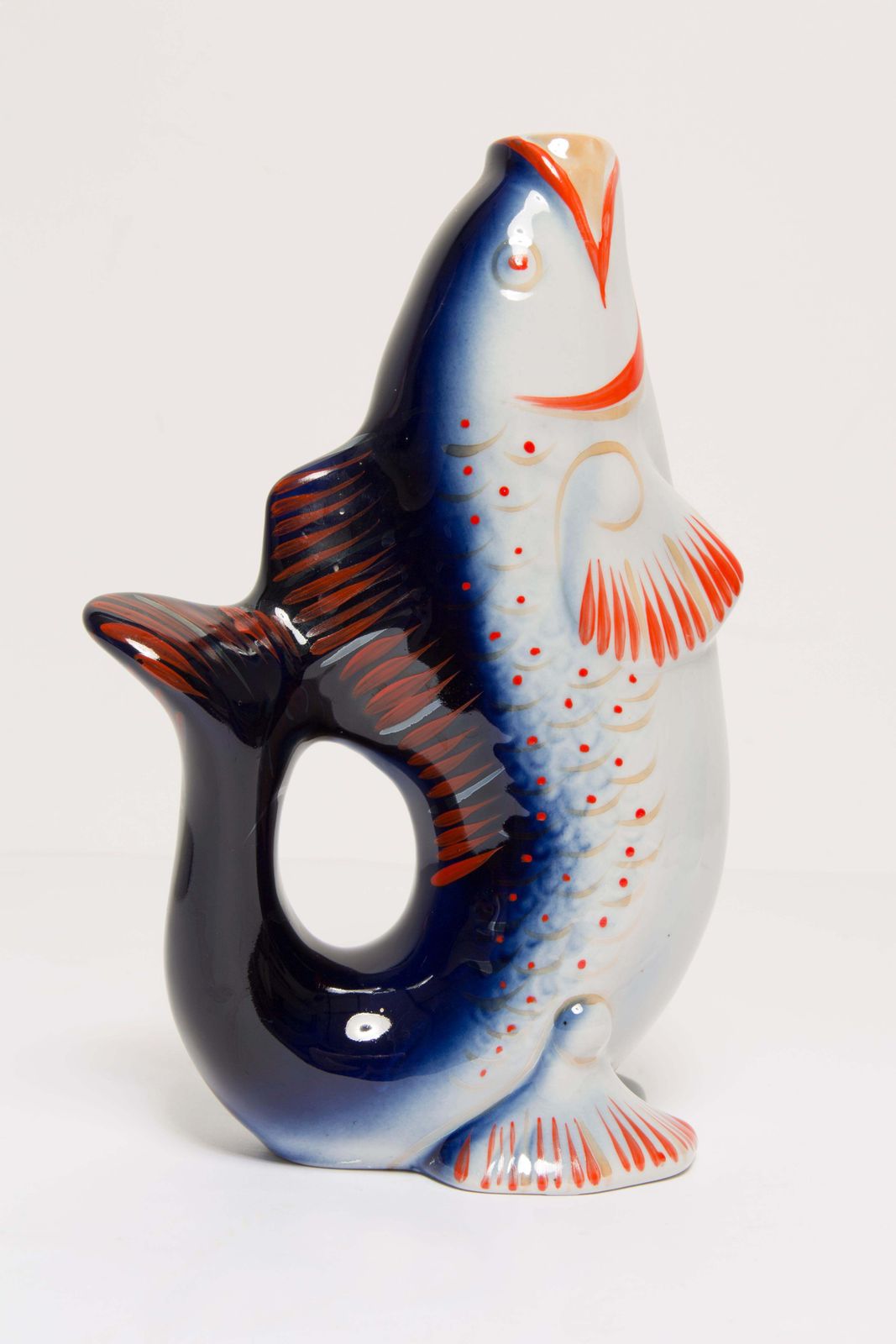 photo vintage Blue Fish Glass Decanter And Glasses, 20th Century, Europe, 1960s