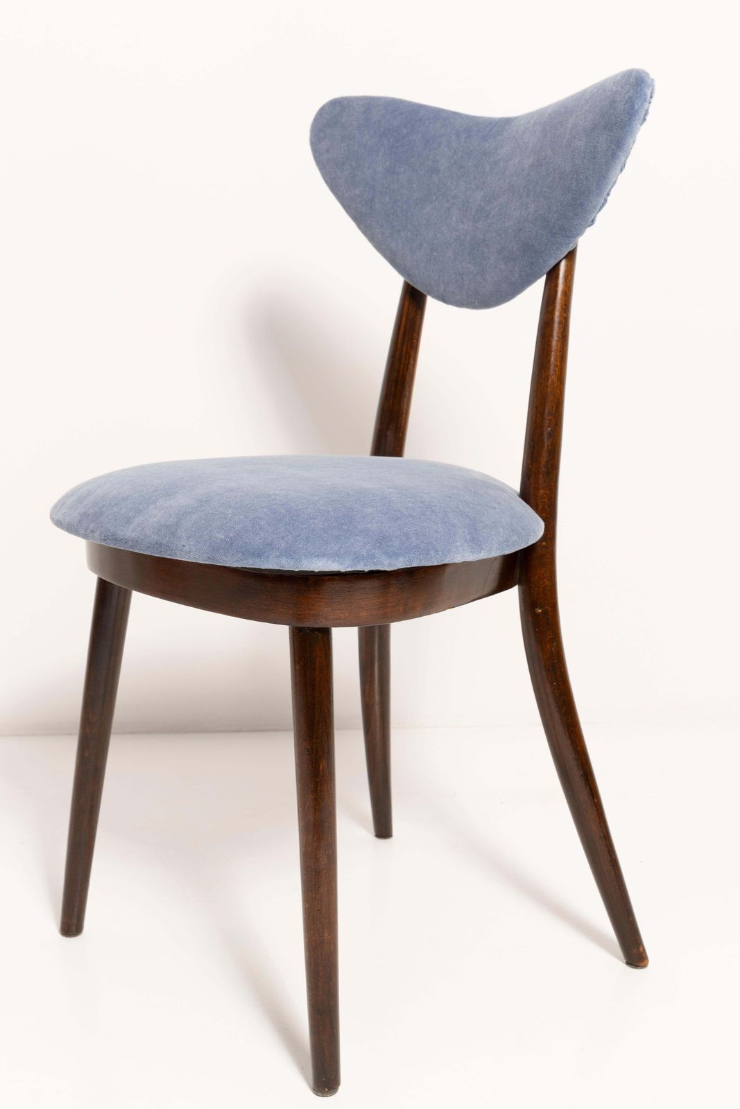 Mid Century Violet Blauwe Fauteuil In Katoenen Velours, Europa, Ca. Jaren 1960 photo vinterior