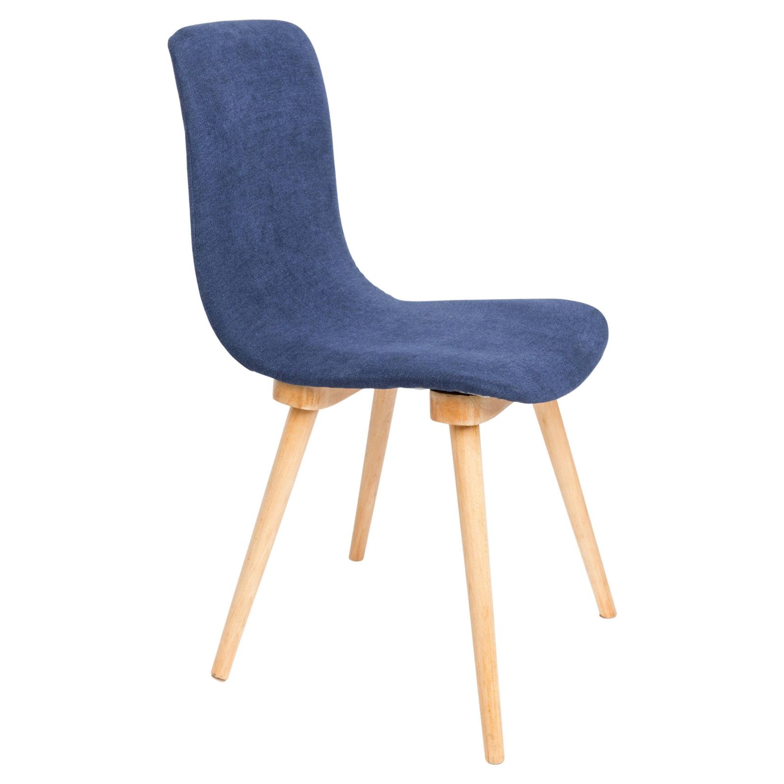 Mid Century Marineblauw Vintage Stoel, Fameg Factory, Polen, Jaren 1960