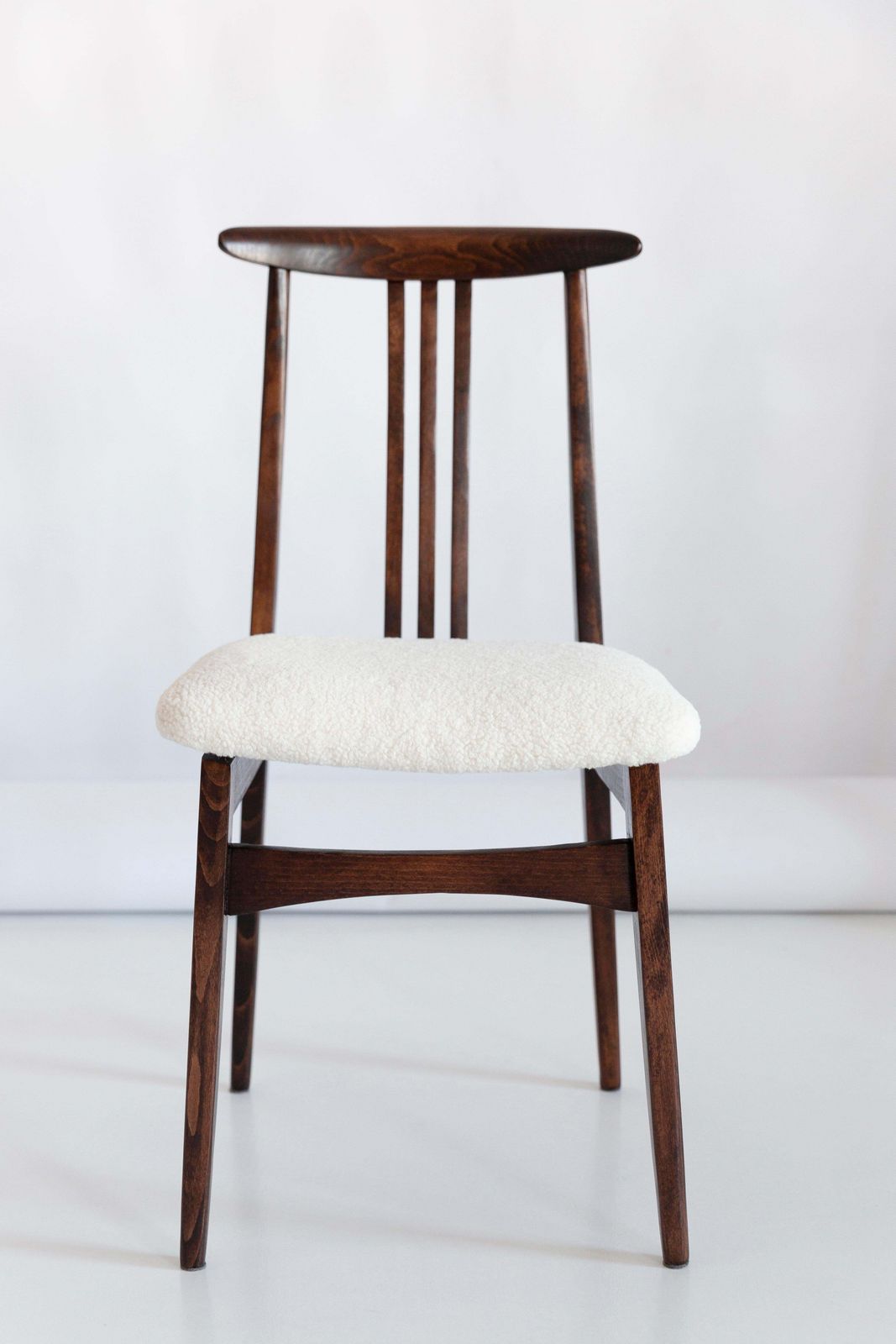 Mid Century Modern Light Boucle Chair, Designed By M. Zielinski, Europe, 1960s photo for sale