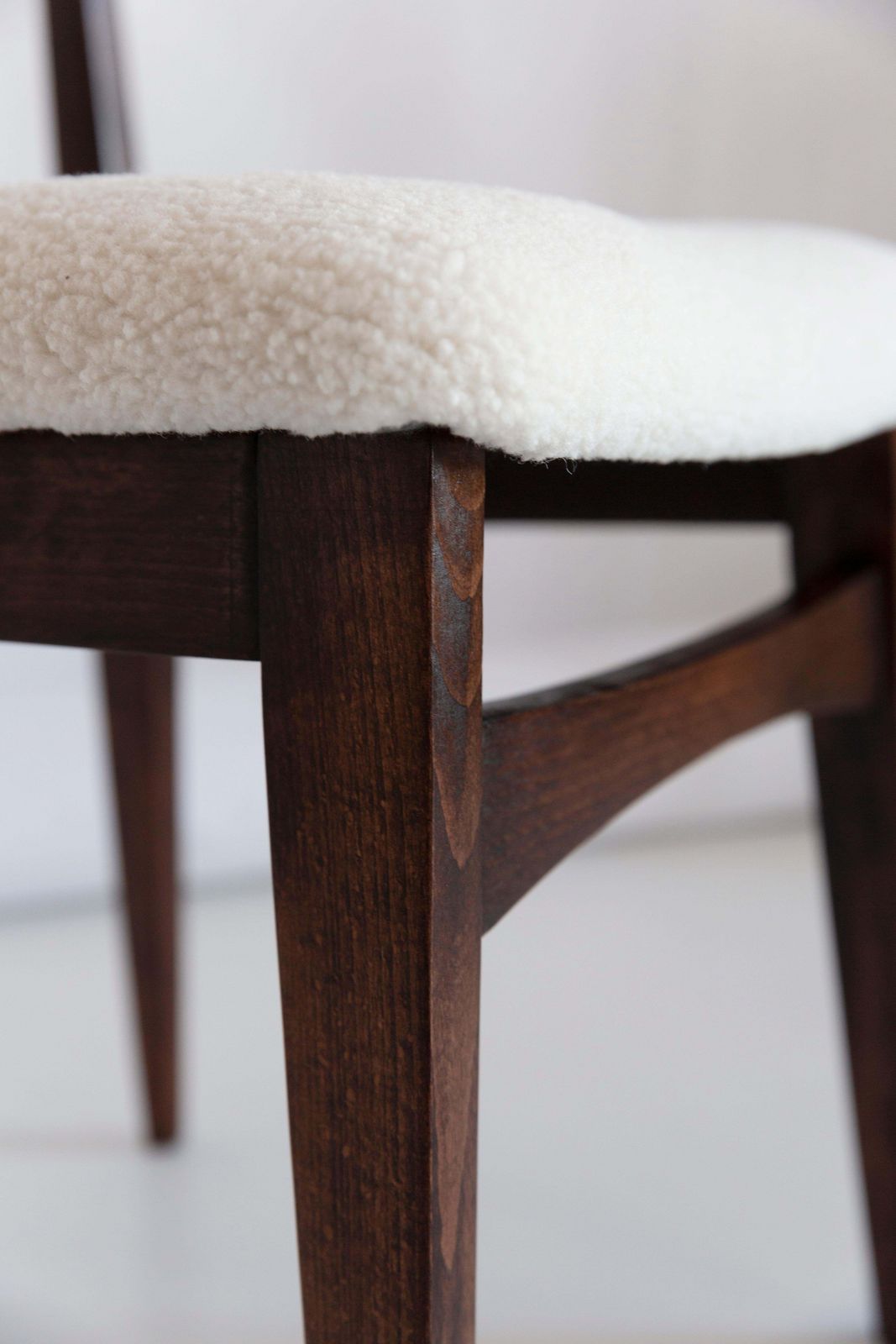 photo furniture Mid Century Modern Light Boucle Chair, Designed By M. Zielinski, Europe, 1960s