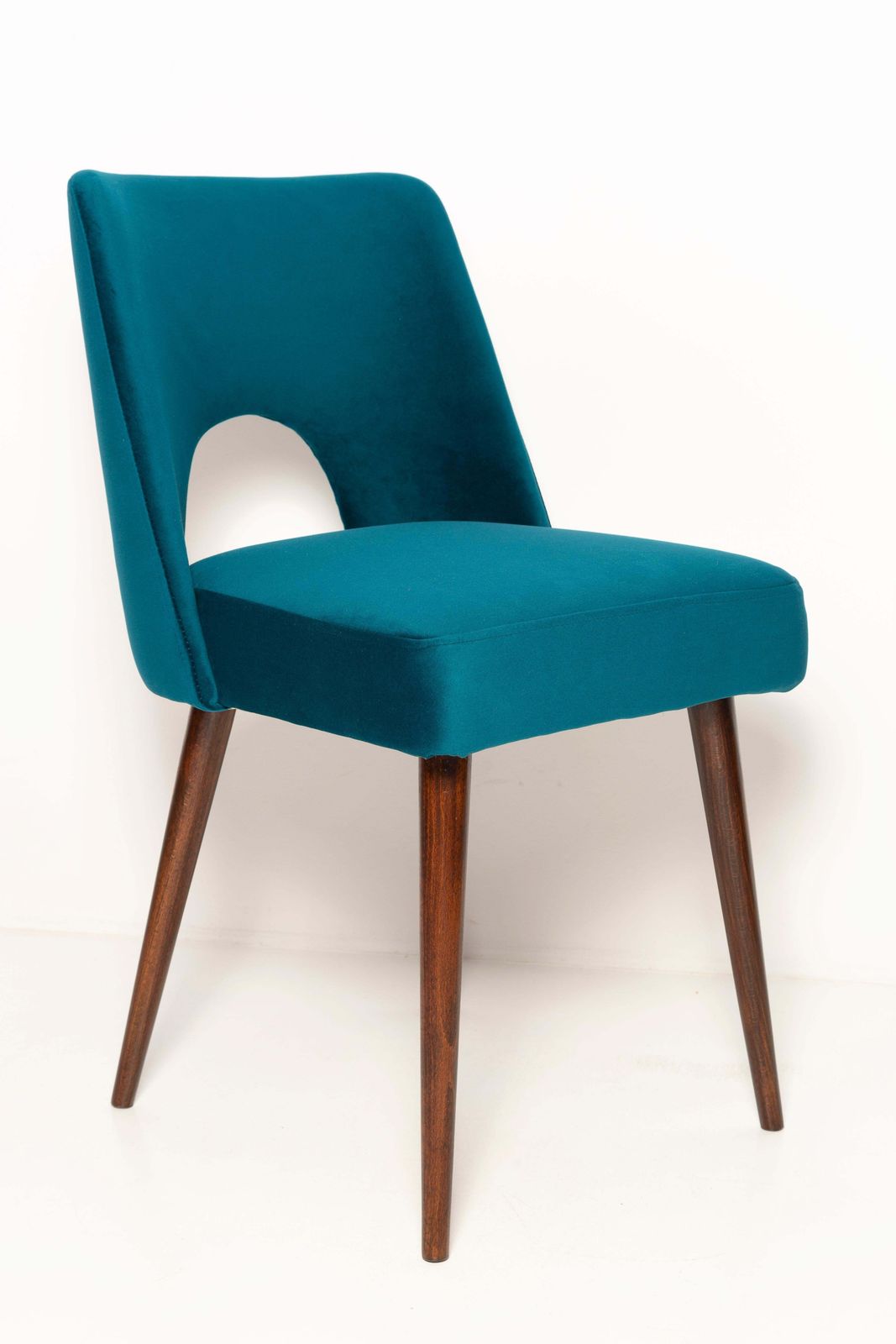 Mid Century Emerald Green Velvet 'Shell' Chair, Europe, 1960s photo furniture