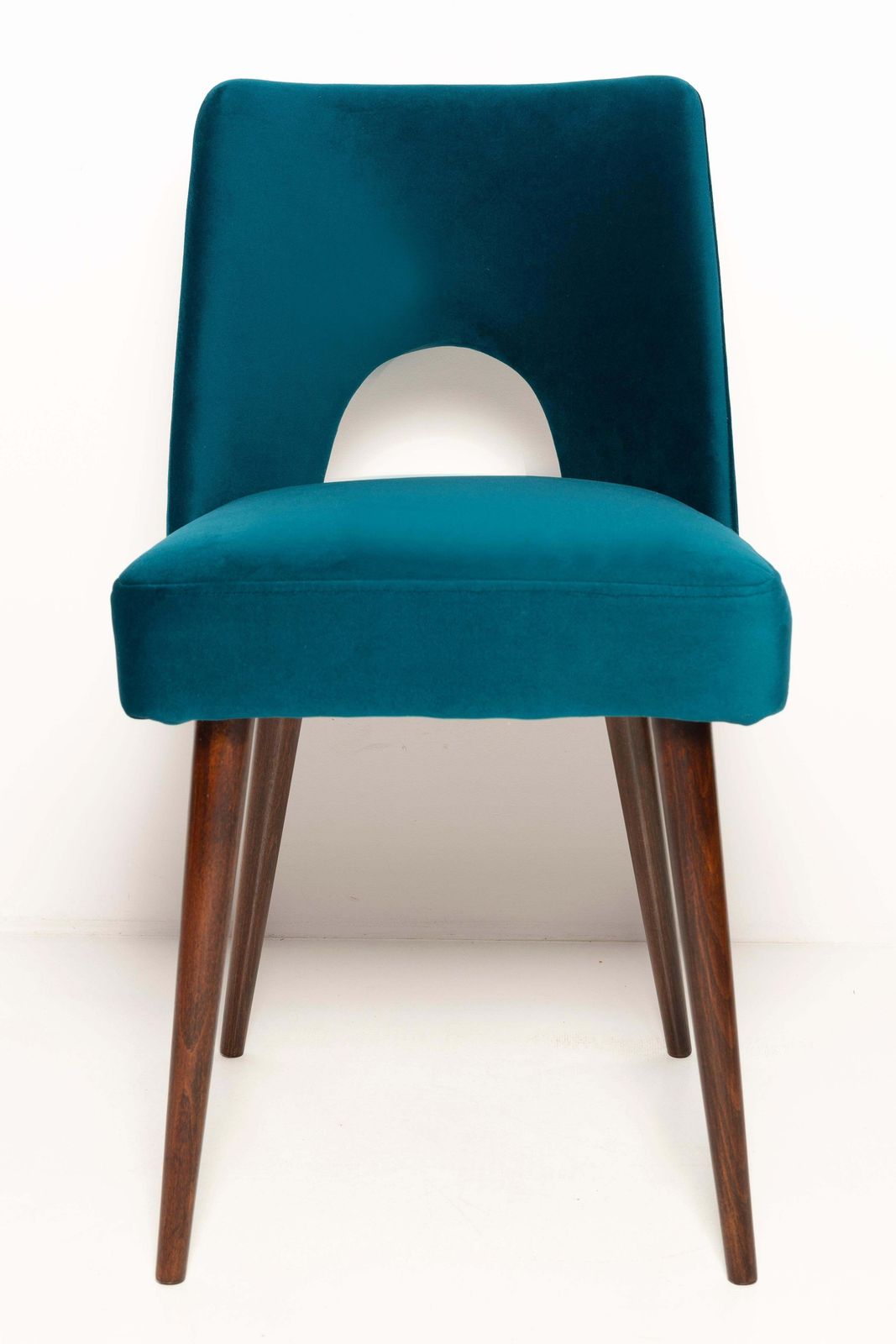 Mid Century Emerald Green Velvet 'Shell' Chair, Europe, 1960s photo 595.0