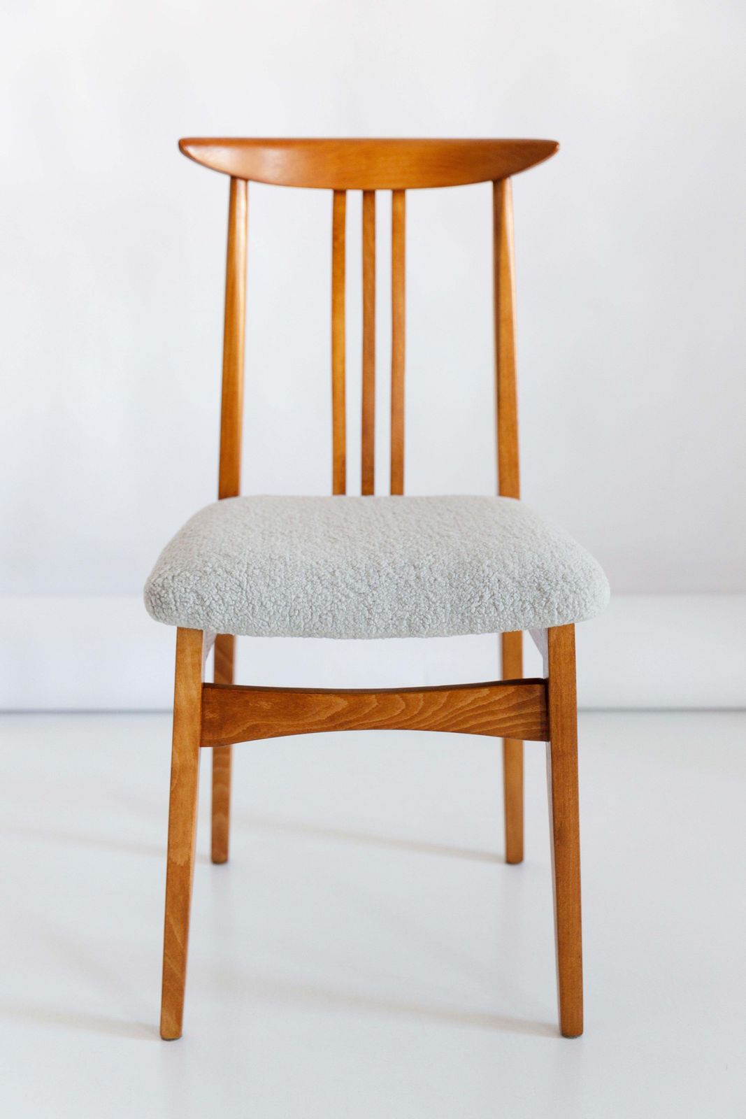 Mid Century Modern Linen Boucle Chair, Designed By M. Zielinski, Europe, 1960s photo furniture