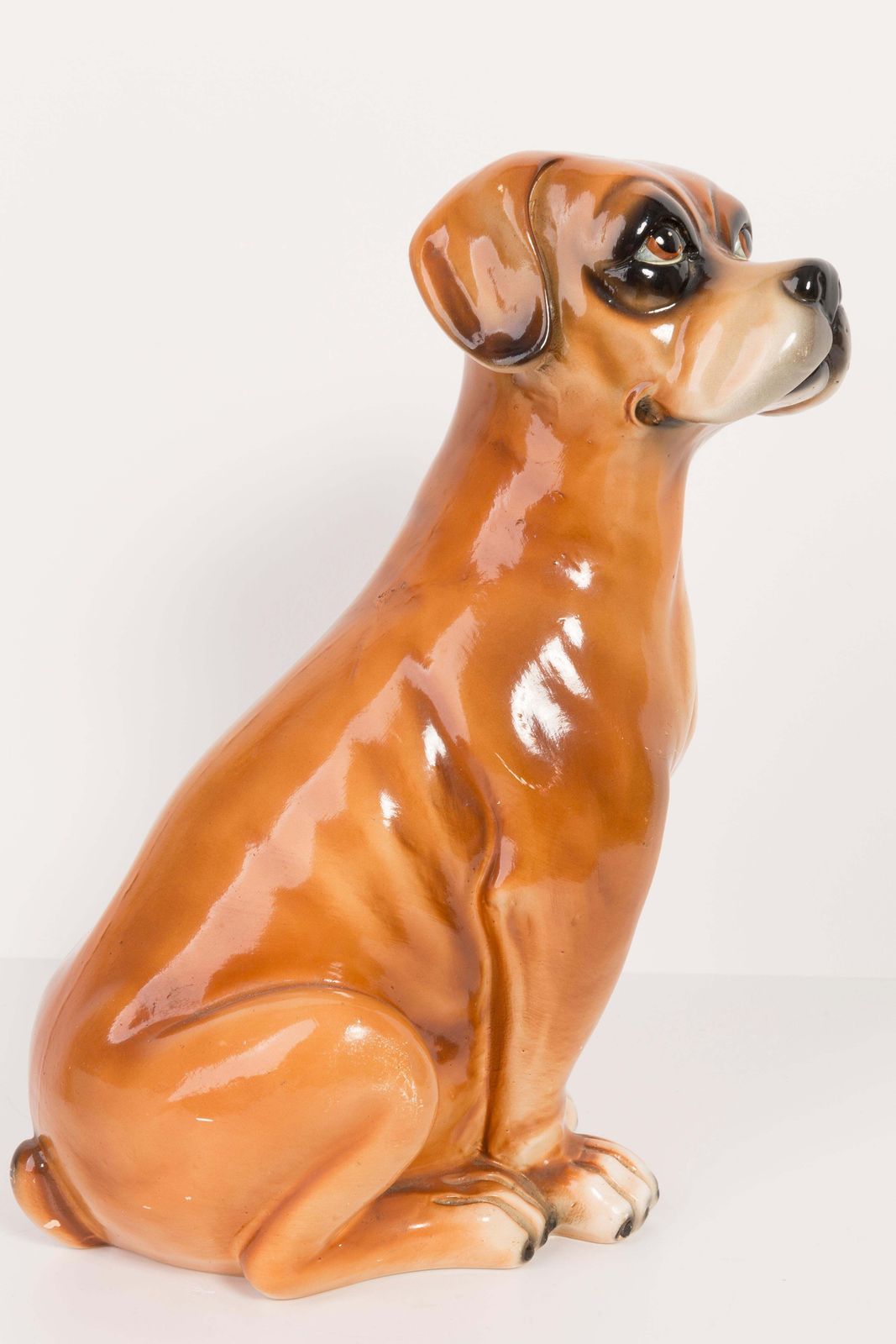 photo for sale Rare Ceramic Boxer Dog Decorative Sculpture, Italy, 1960s