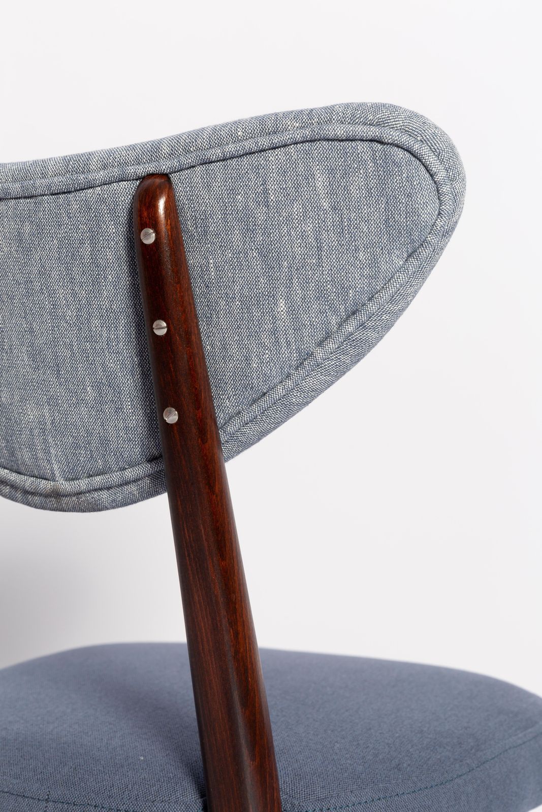 photo furniture Mid Century Light And Medium Blue Denim Heart Chair, Europe, 1960s
