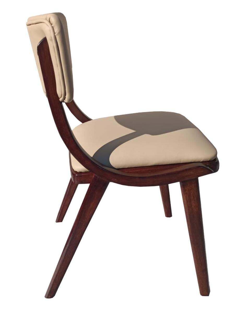 Mid Century Modern Bumerang Chair, Light Creme Leather, Poland, 1960s photo furniture