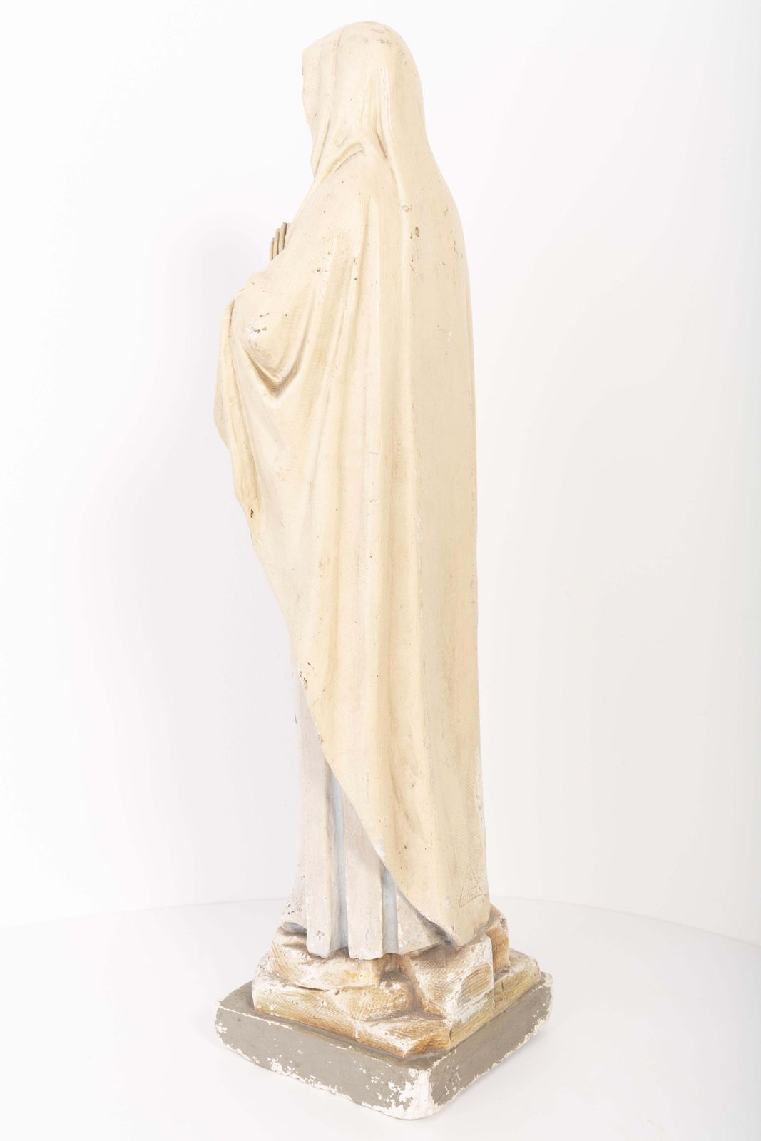photo for sale Mid Century Gipsen Sculptuur Van De Heilige Maria, Italië, 1952
