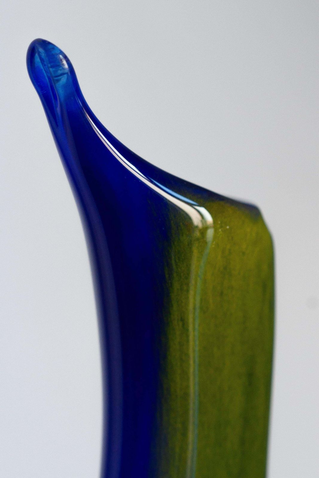 Mid Century Ultramarine Blue And Yellow Artistic Vase, Europe, 1960s photo vintage