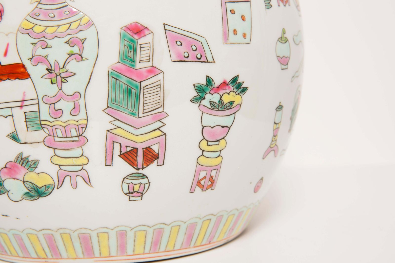 Ceramic Hand Painted Vase Candy Box, 20th Century, Europe, 1960s photo for sale