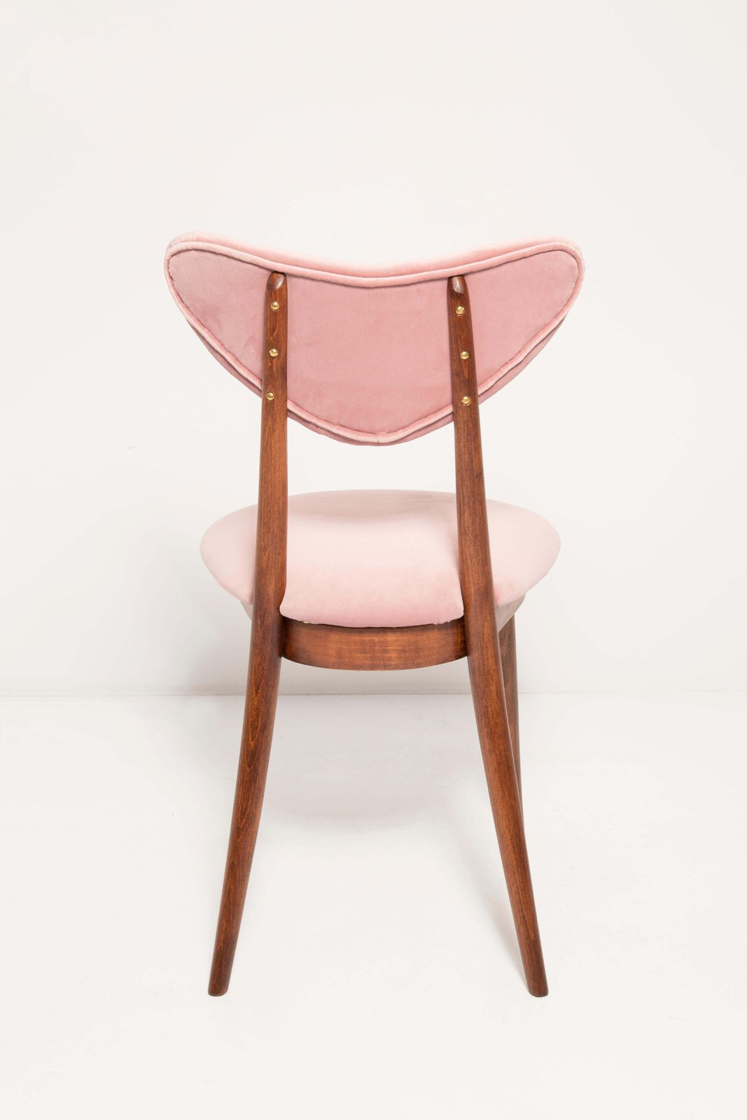 Mid Century Light Pink Velvet Heart Chair, Europe, 1960s photo 679.0