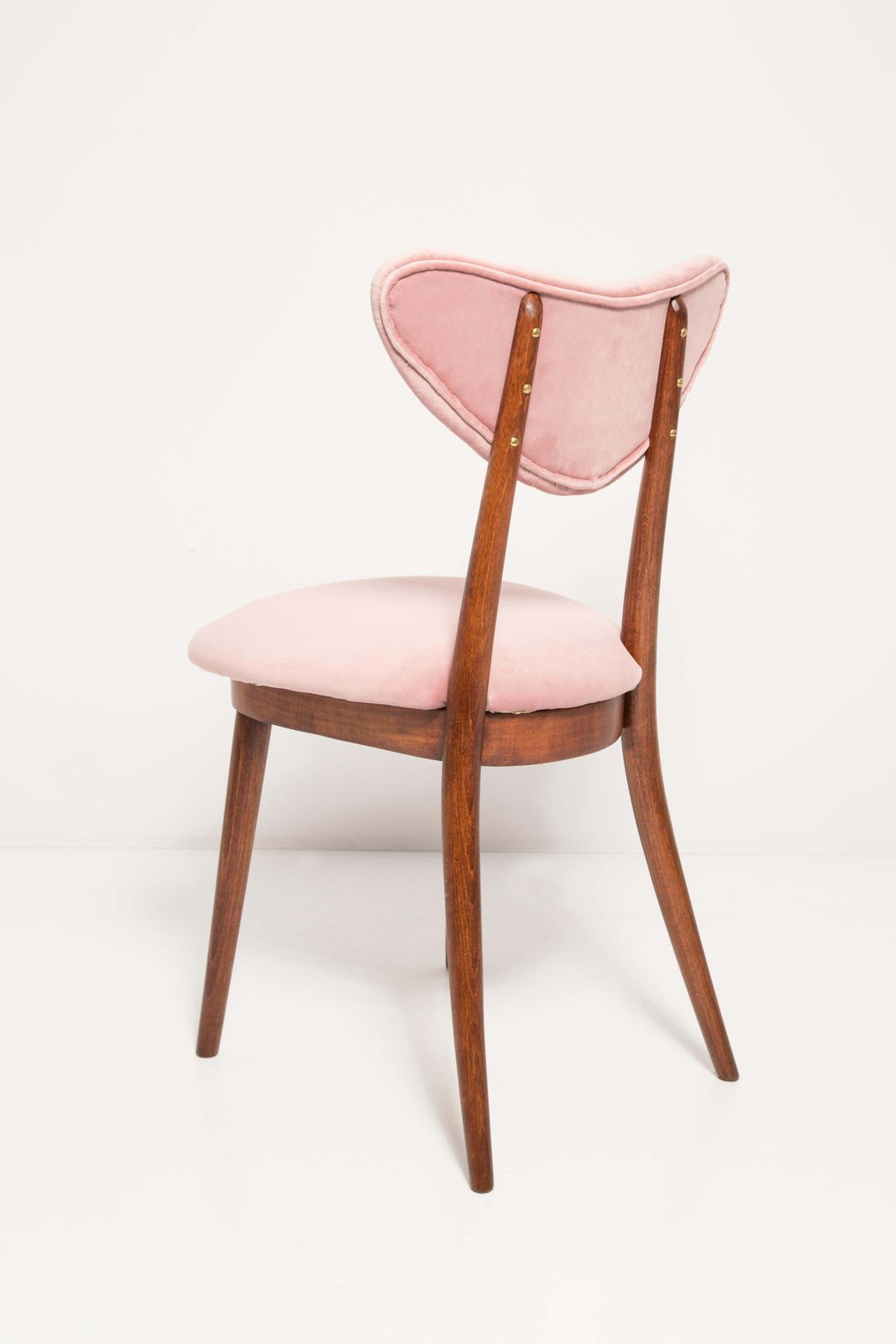 Mid Century Light Pink Velvet Heart Chair, Europe, 1960s photo vinterior