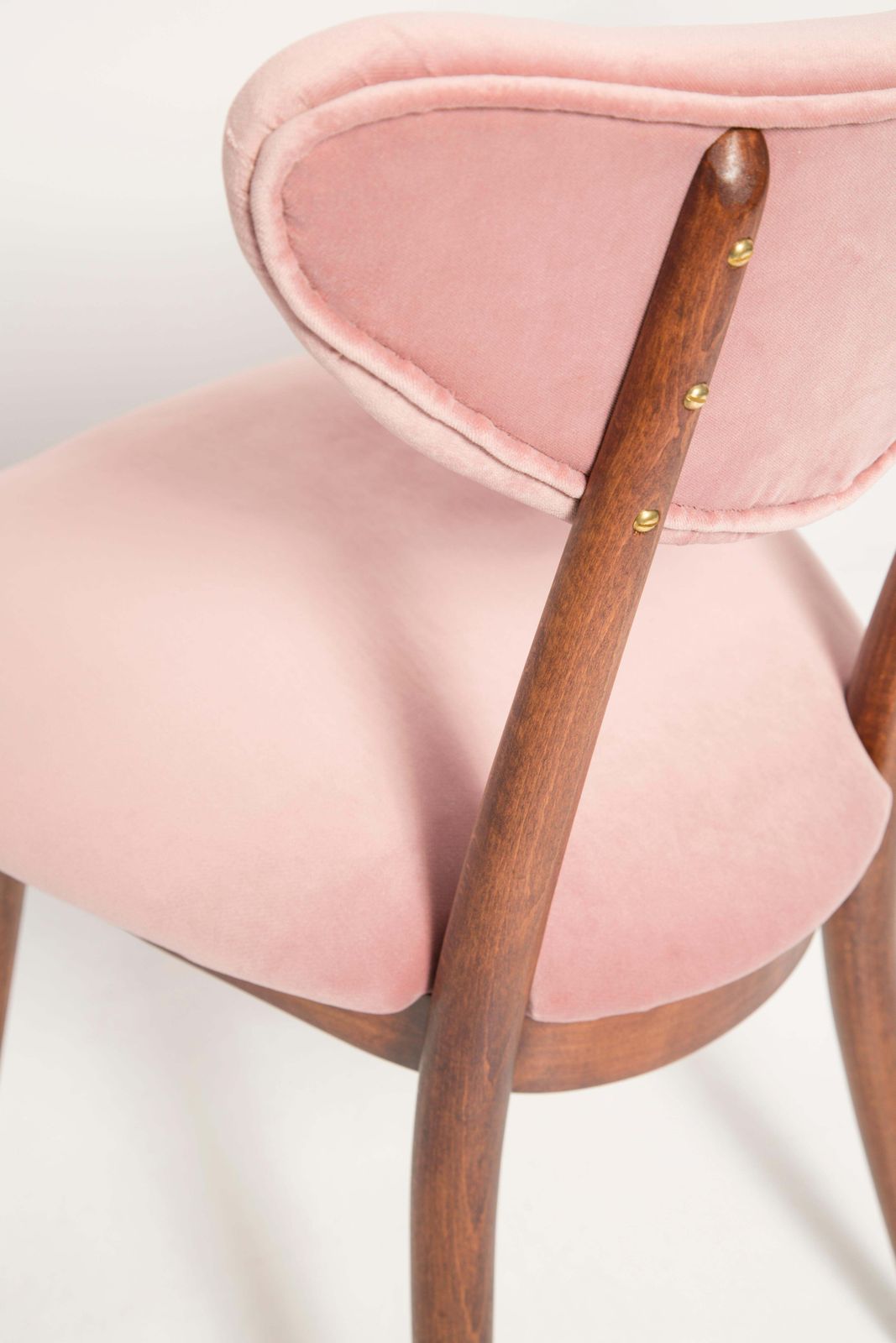 Furniture Mid Century Light Pink Velvet Heart Chair, Europe, 1960s photo