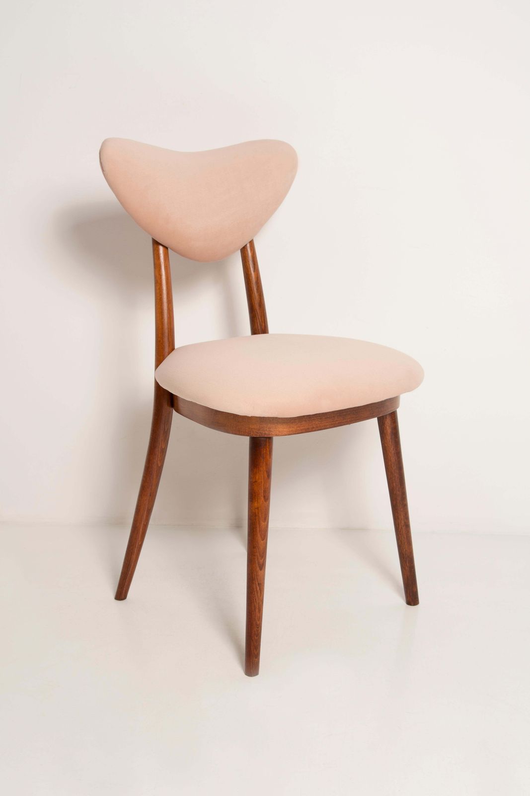 Mid Century Light Pink Velvet Heart Chair, Europe, 1960s photo furniture