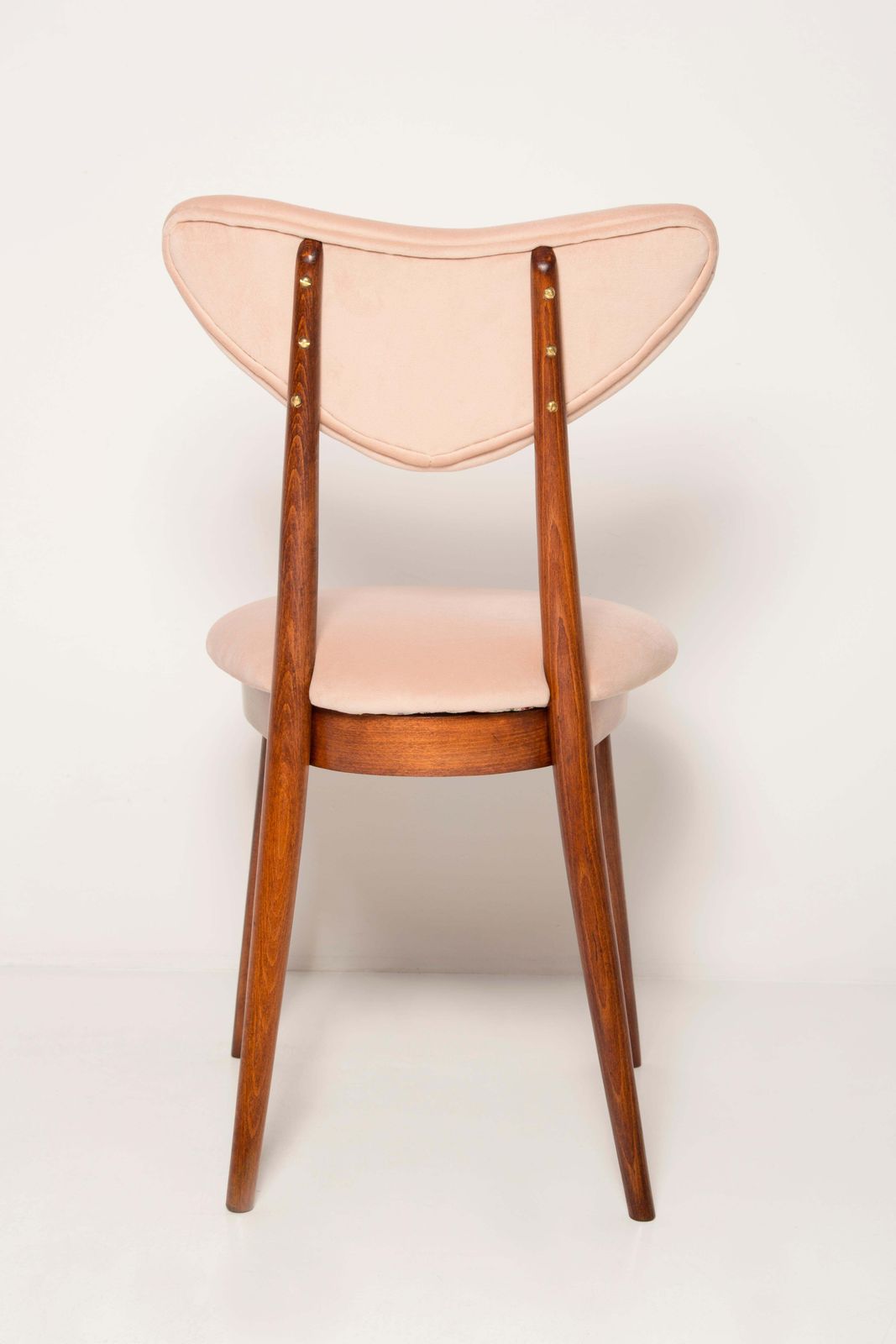 Mid Century Light Pink Velvet Heart Chair, Europe, 1960s photo vinterior
